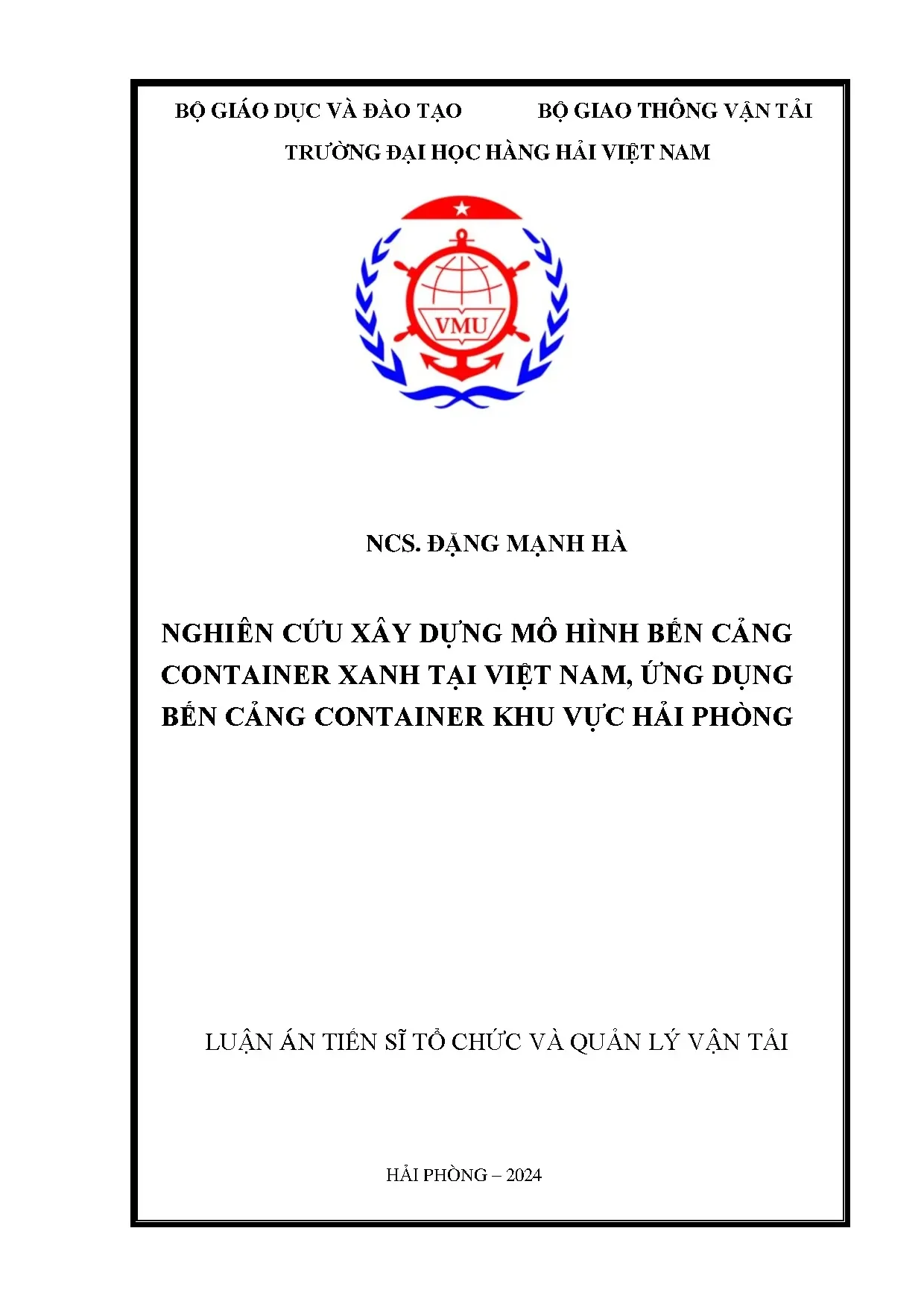 Mô hình Cảng container xanh tại Việt Nam - Nghiên cứu Hải Phòng