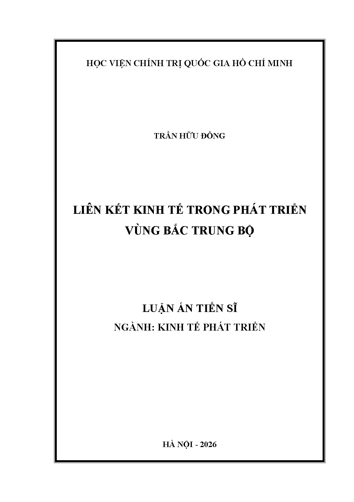 Liên kết kinh tế trong phát triển vùng Bắc Trung Bộ