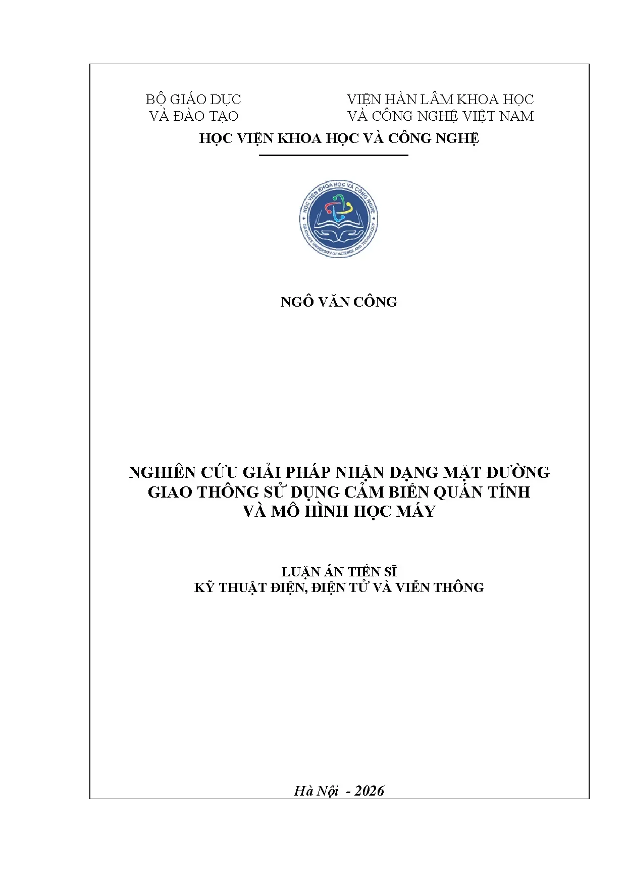 Nhận dạng mặt đường giao thông bằng cảm biến quán tính và học máy
