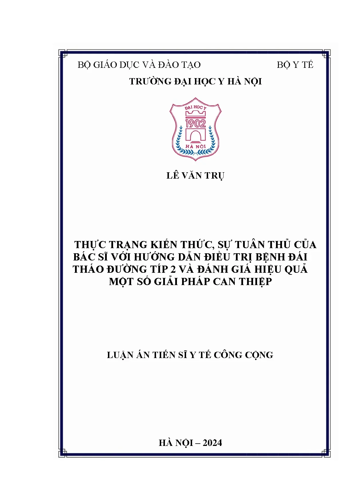 Kiến thức & Tuân thủ Bác sĩ với Hướng dẫn Đái tháo đường