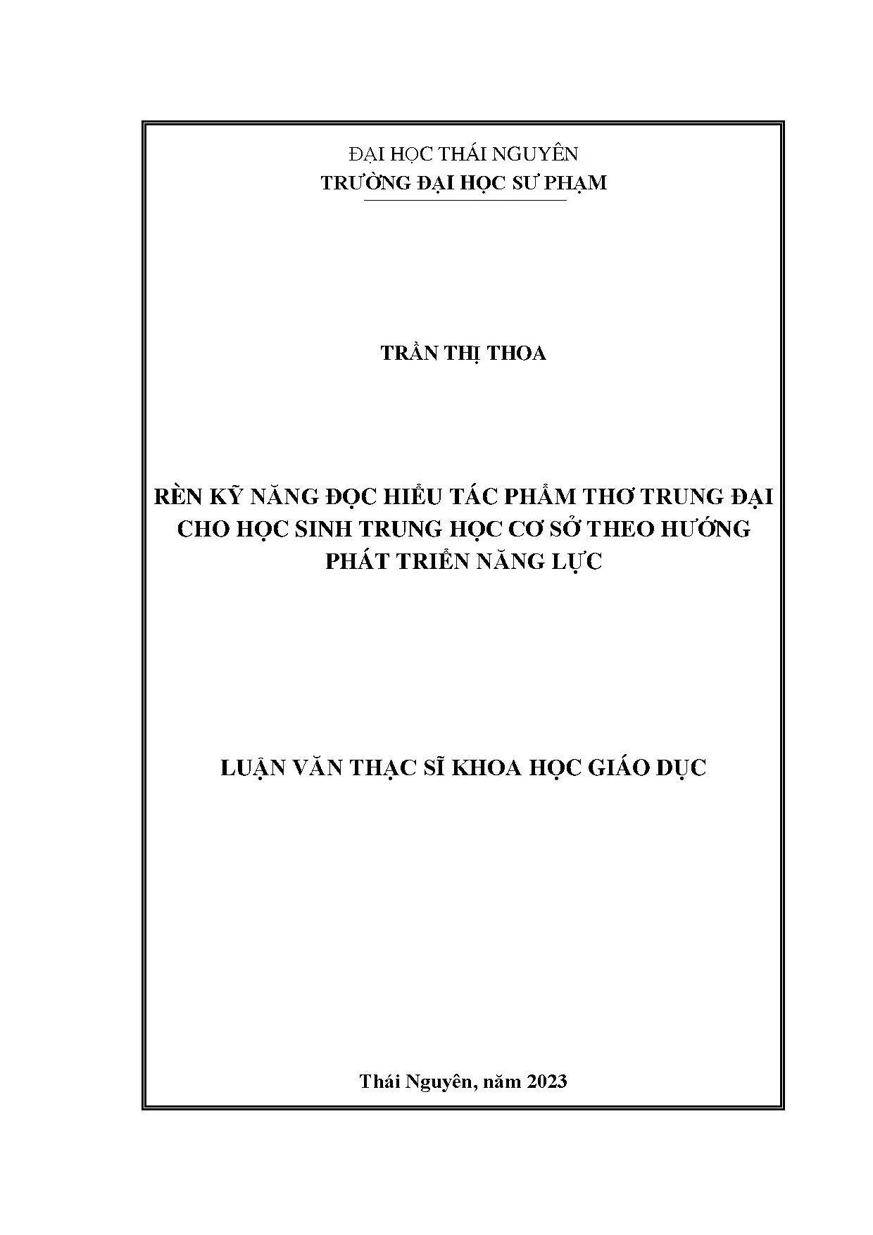 Rèn luyện kỹ năng đọc hiểu thơ trung đại cho học sinh THCS