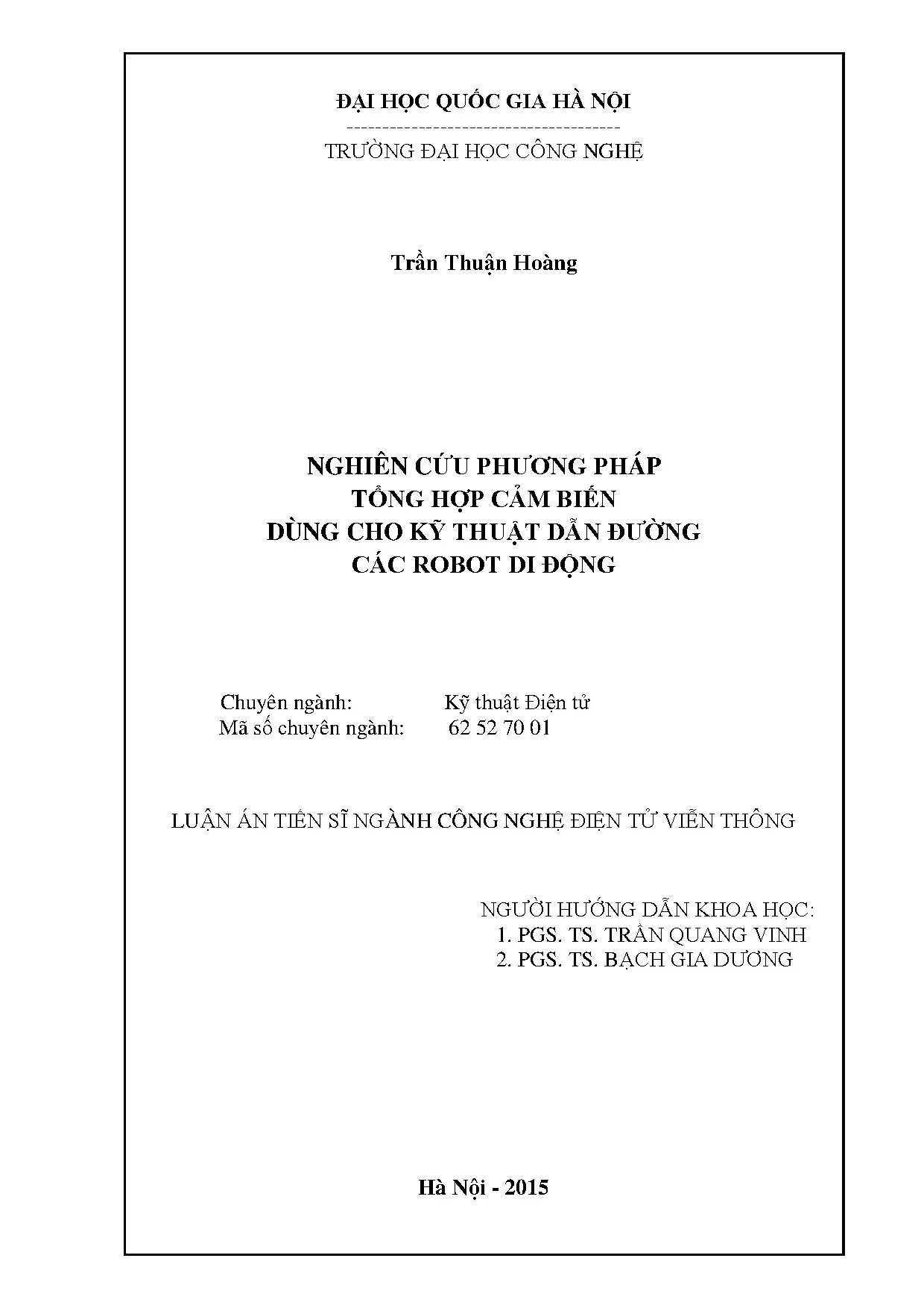 Luận án tiến sĩ nghiên cứu phương pháp tổng hợp cảm biến dùn
