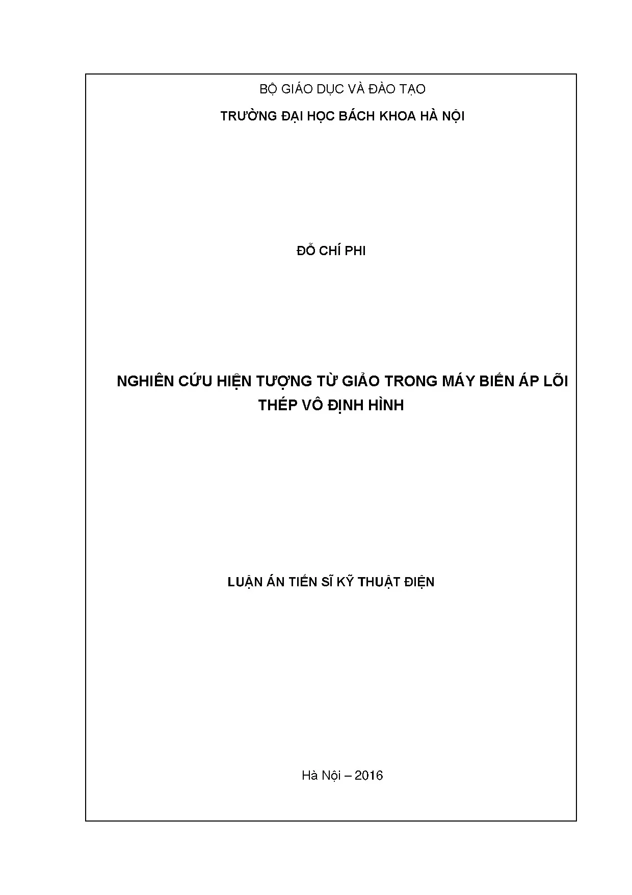 Nghiên cứu hiện tượng từ giảo trong máy biến áp lõi thép vô định hình