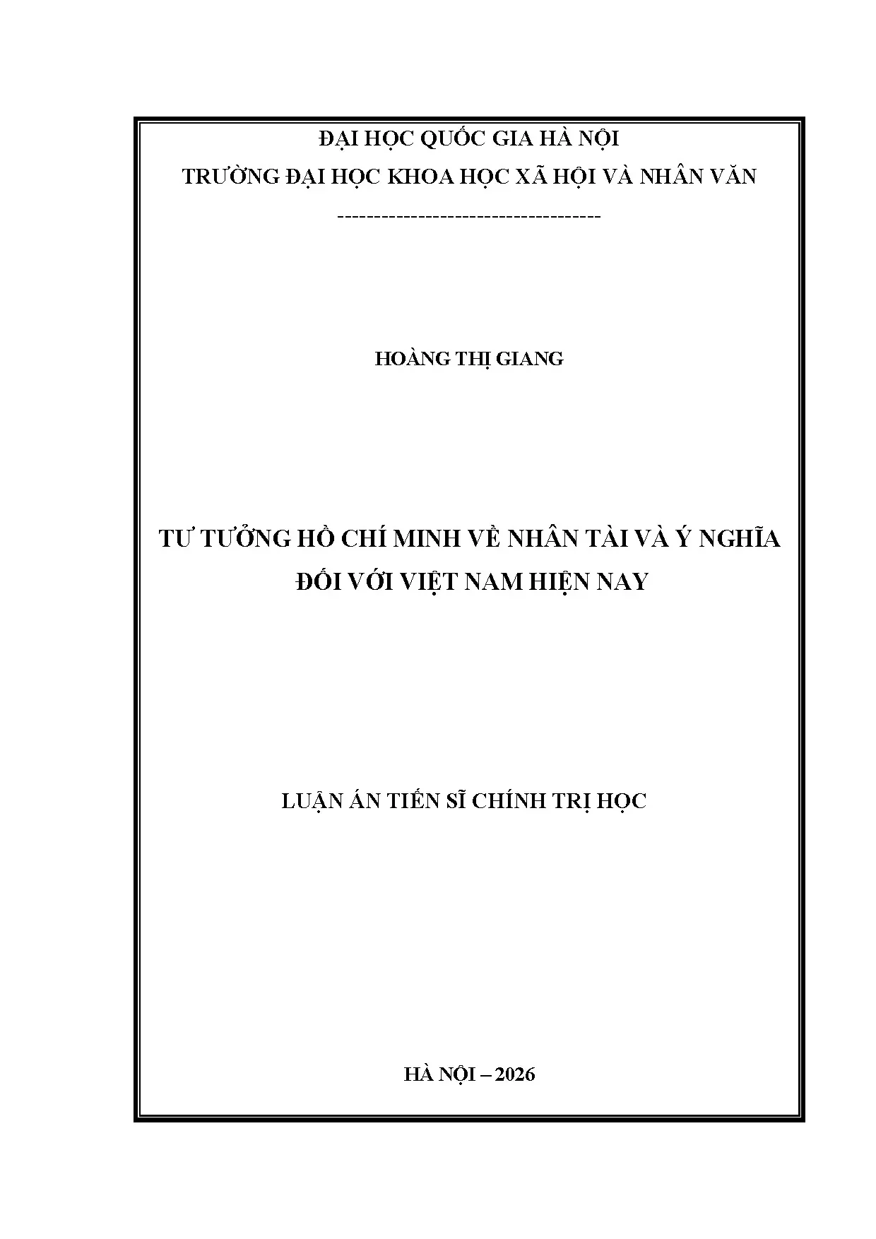 Tư tưởng Hồ Chí Minh về nhân tài và ý nghĩa hiện nay