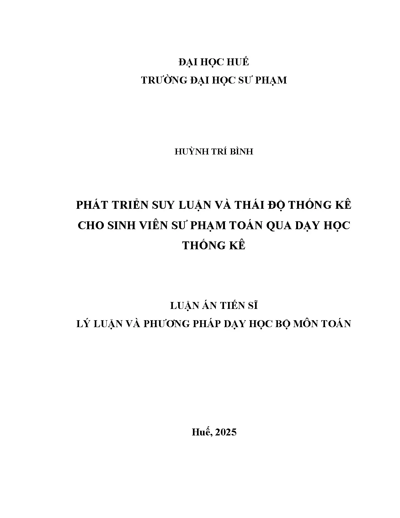 Phát triển suy luận và thái độ thống kê cho SV sư phạm
