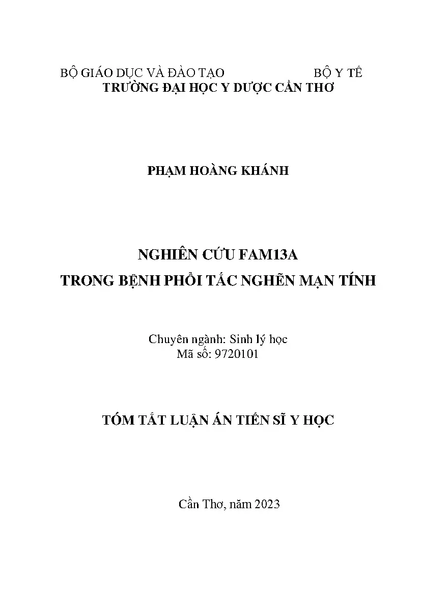 Nghiên cứu FAM13A trong bệnh phổi tắc nghẽn mạn tính