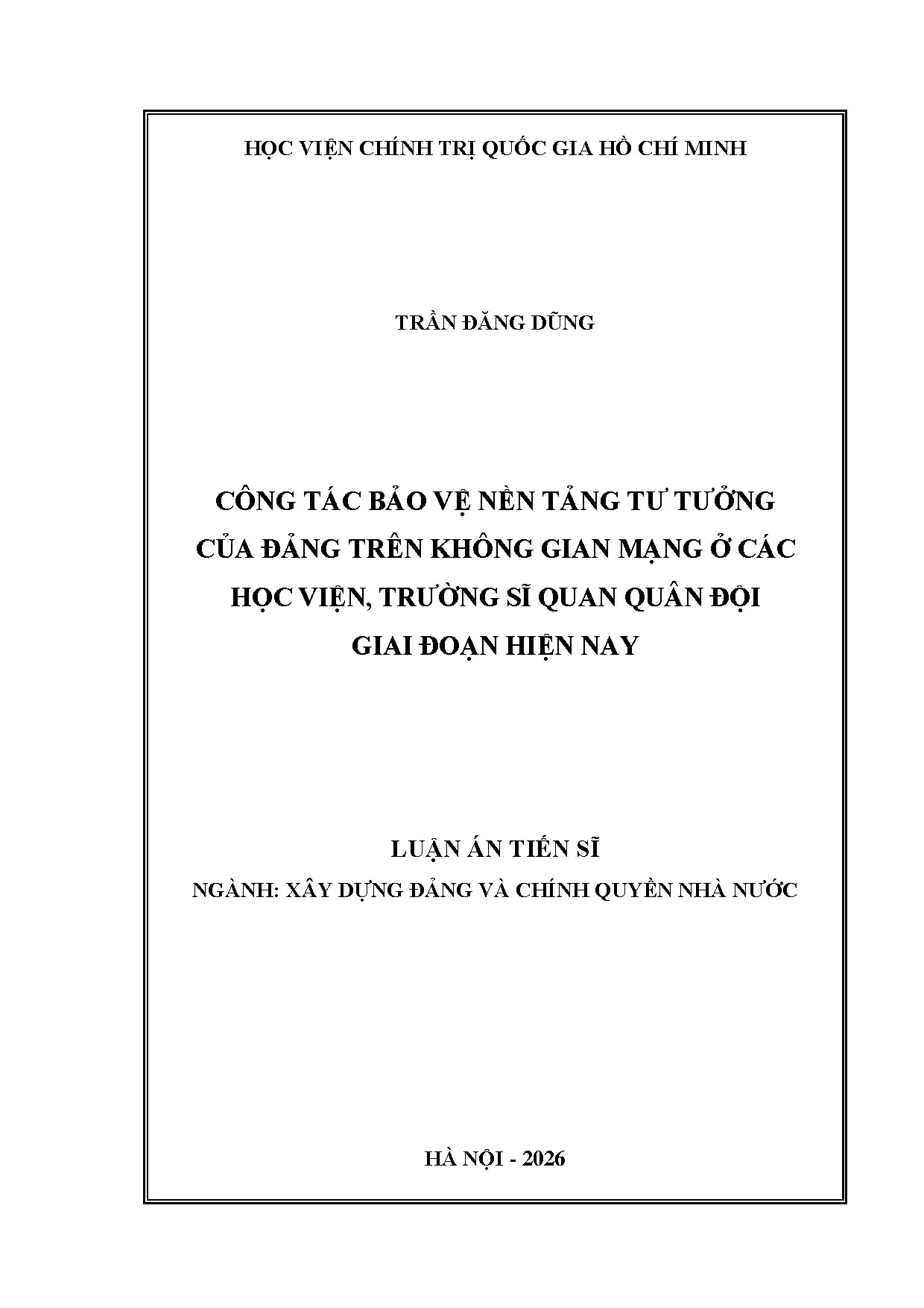 Công tác bảo vệ nền tảng tư tưởng Đảng trên không gian mạng học viện quân đội