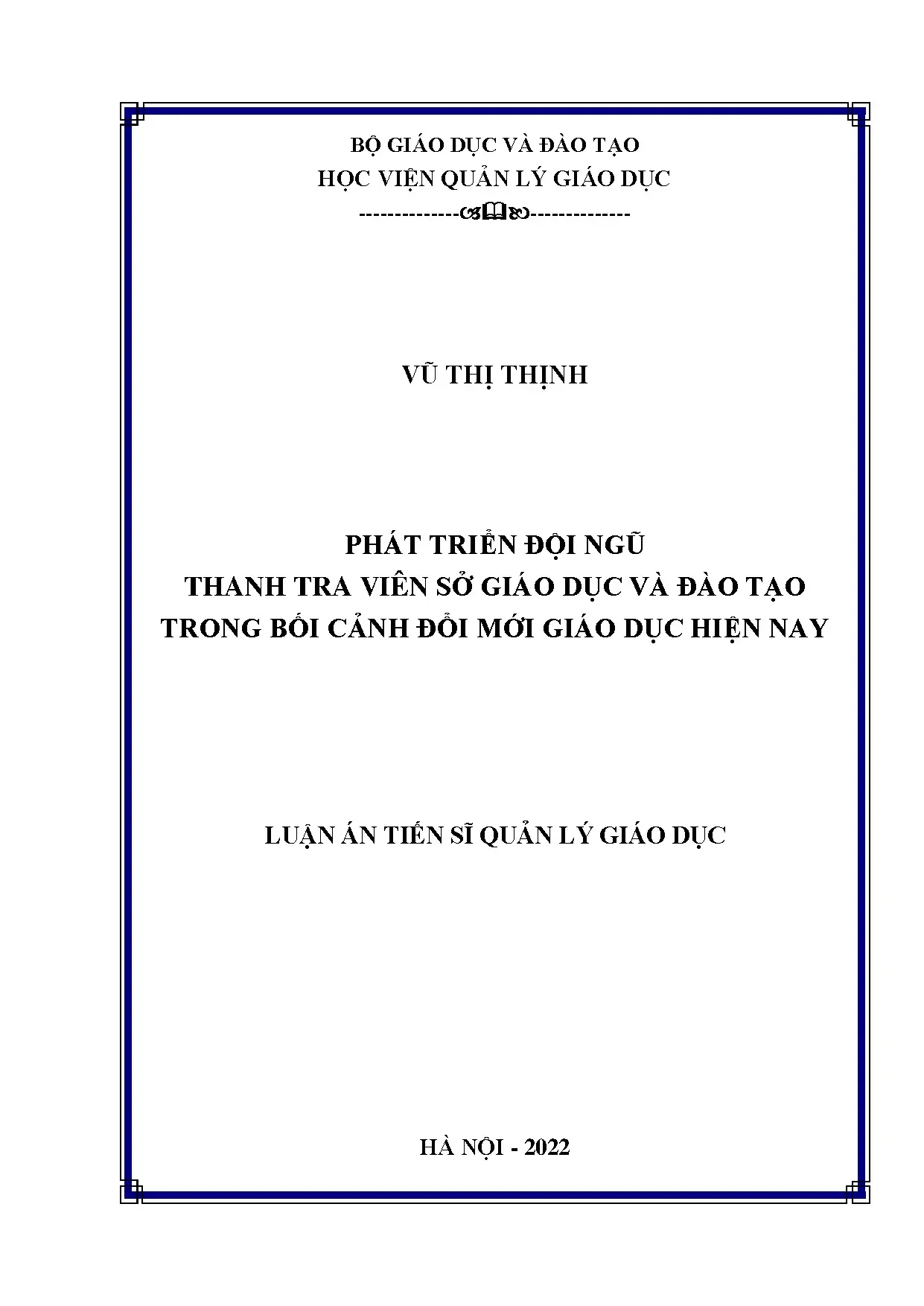 Phát triển đội ngũ thanh tra giáo dục trong bối cảnh đổi mới