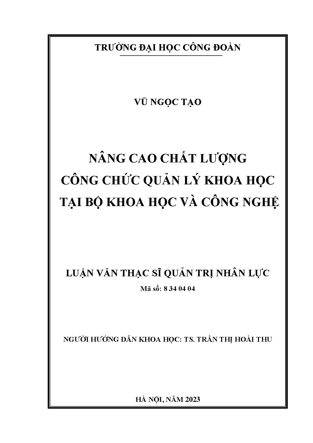 Nâng cao chất lượng công chức quản lý khoa học: Giải pháp cho Bộ Khoa Học