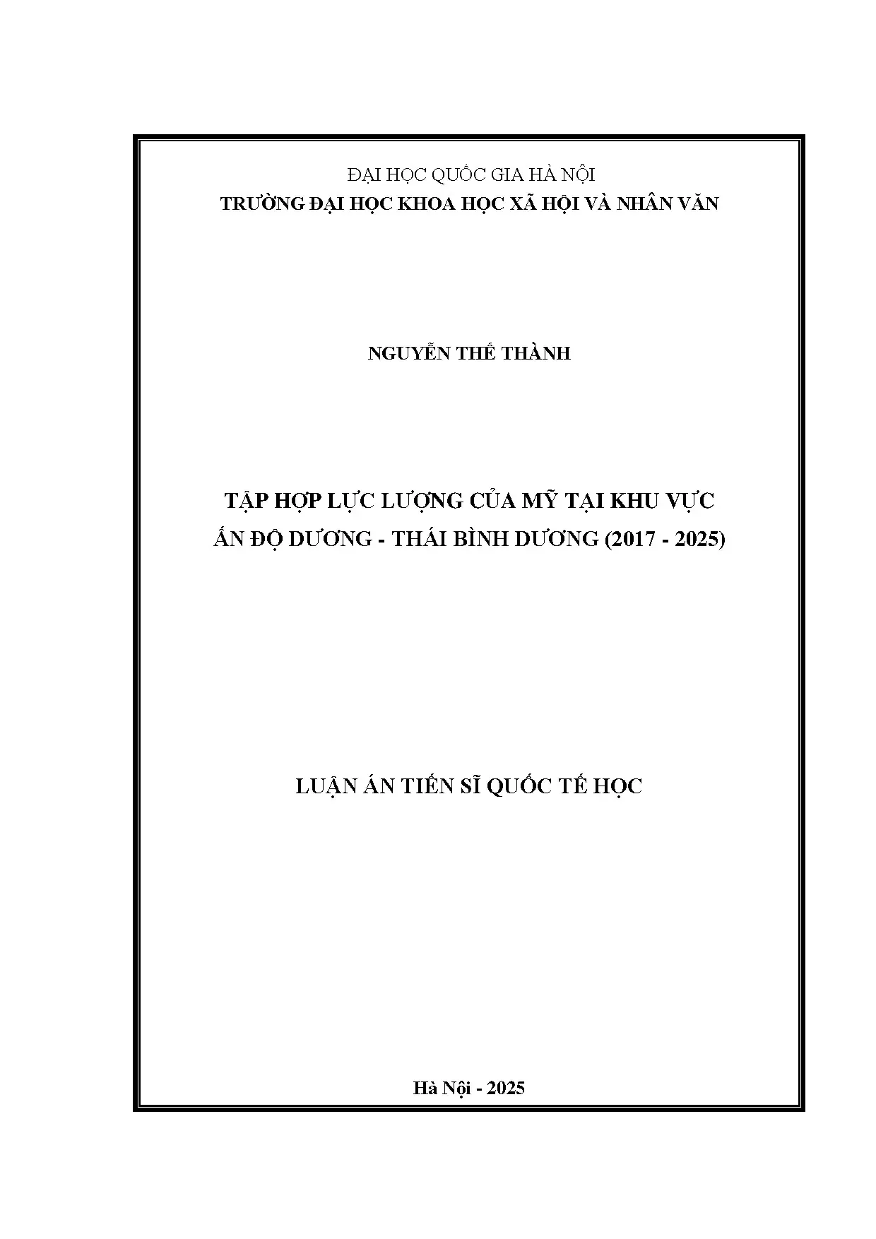 Tập hợp lực lượng Mỹ tại Ấn Độ Dương - Thái Bình Dương (2017-2025)