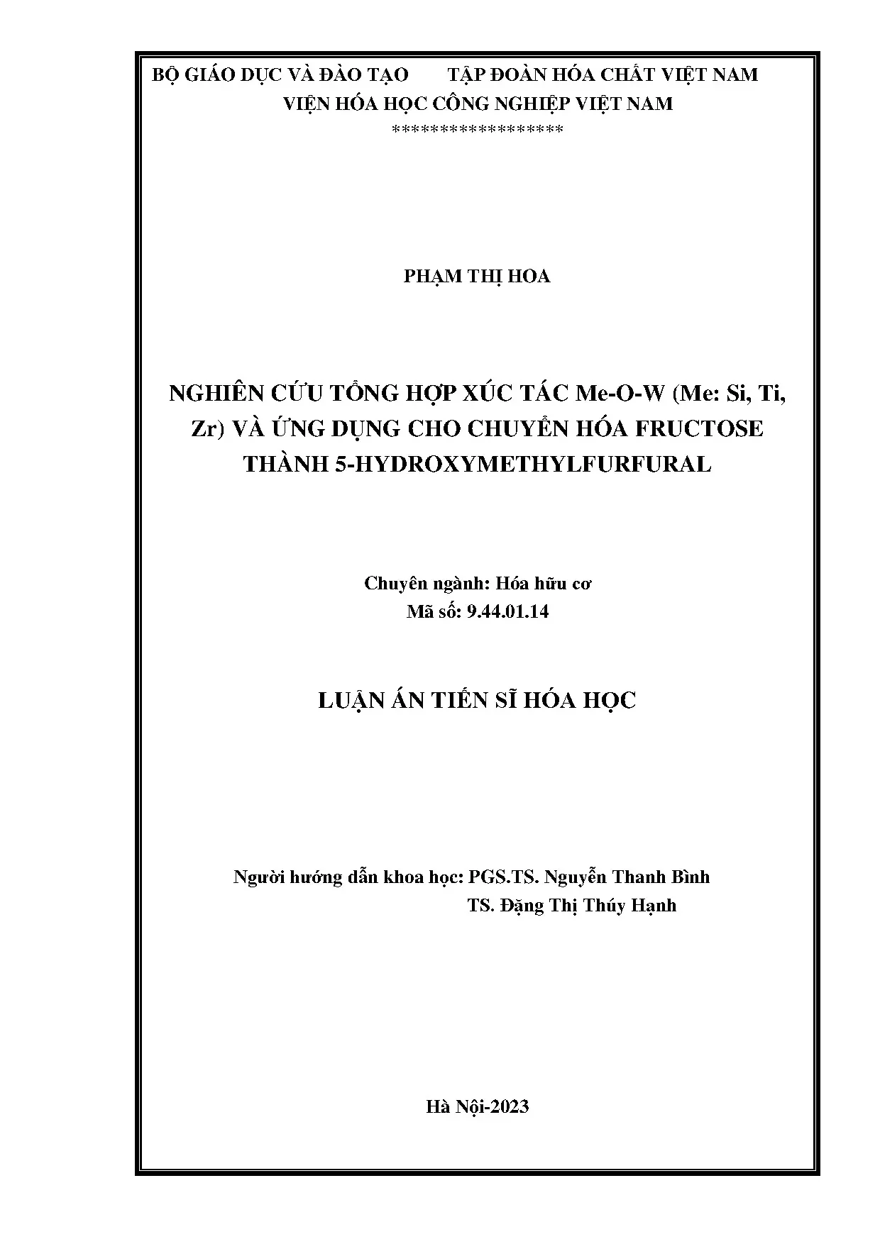 Luận án tiến sĩ hóa học nghiên cứu tổng hợp xúc tác meow me