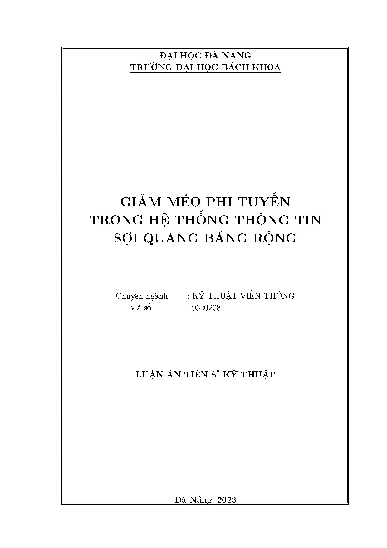 Giảm méo phi tuyến trong hệ thống thông tin sợi quang băng rộng