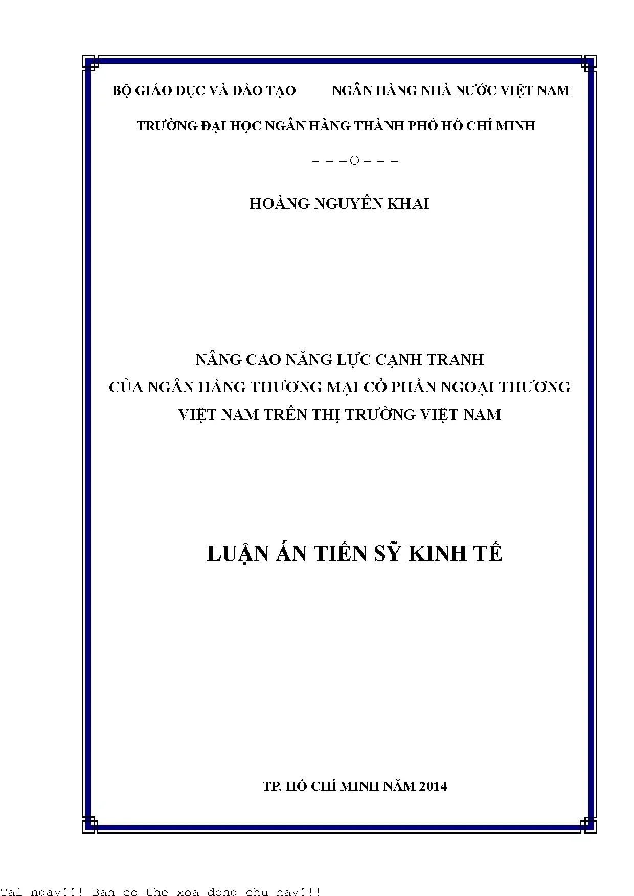 Nâng cao năng lực cạnh tranh của ngân hàng VCB trên thị trường Việt Nam