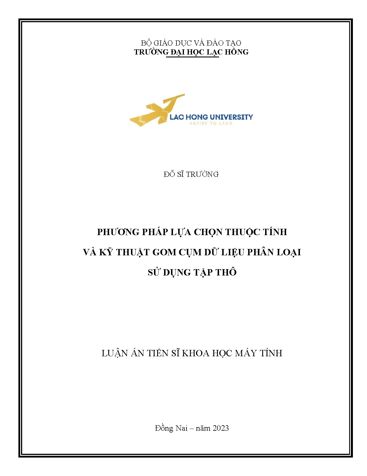 Lựa chọn thuộc tính và gom cụm dữ liệu phân loại với Lý thuyết tập thô