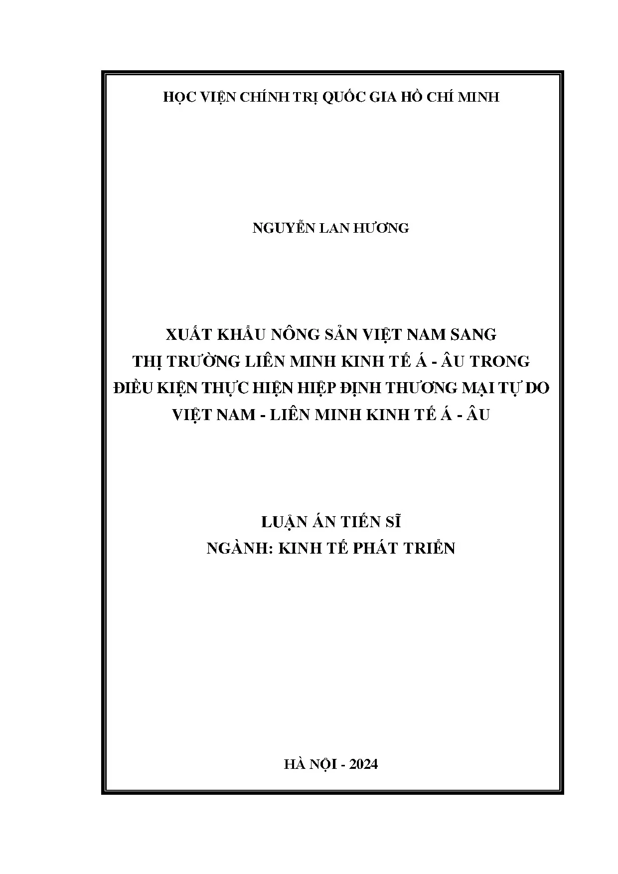 Xuất khẩu nông sản Việt Nam sang thị trường Liên minh Kinh tế Á-Âu