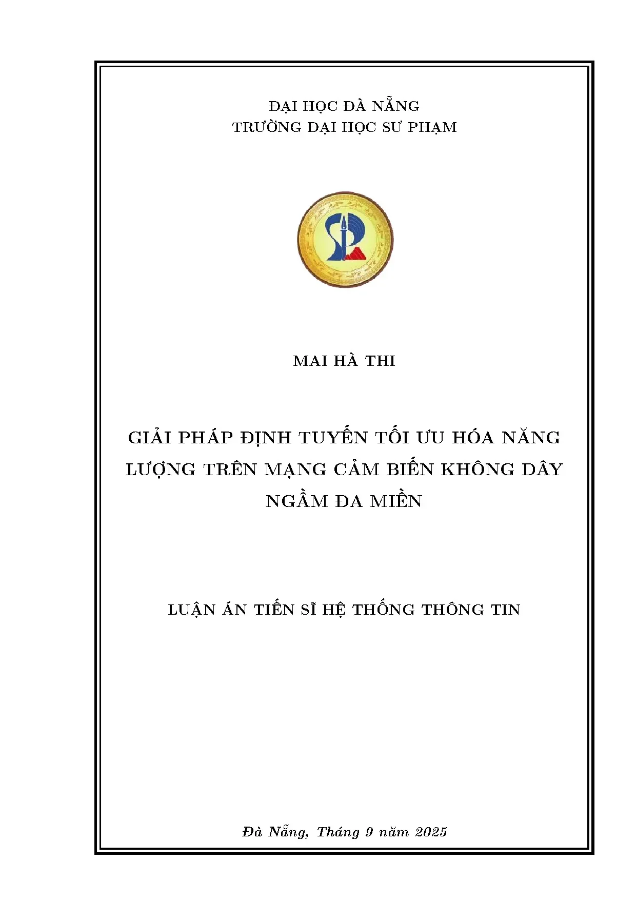 Tối ưu hóa năng lượng mạng cảm biến không dây ngầm đa miền