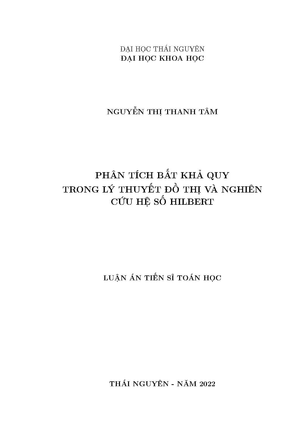 Phân tích bất khả quy và hệ số Hilbert trong lý thuyết đồ thị