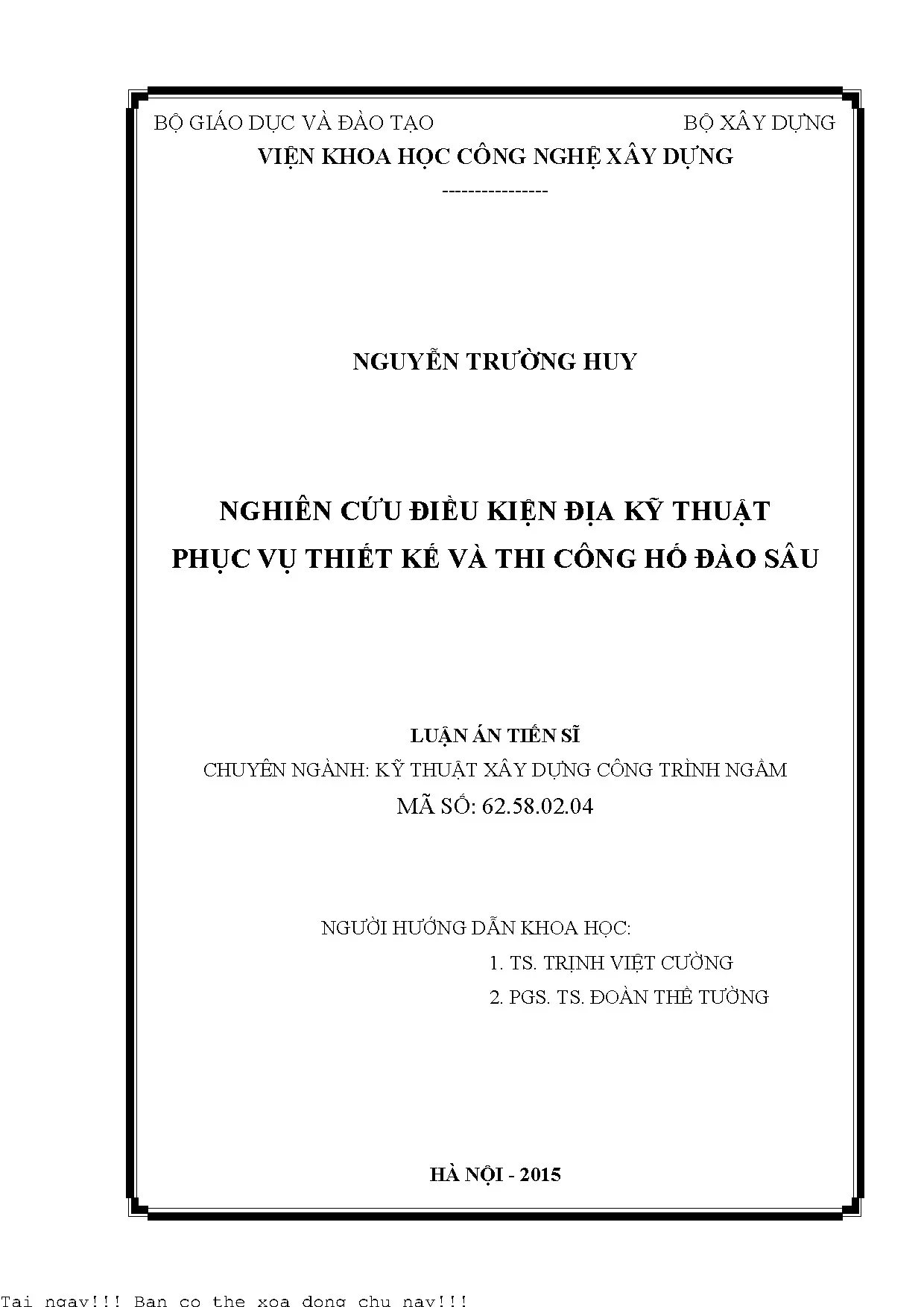 Nghiên cứu địa kỹ thuật hố đào sâu