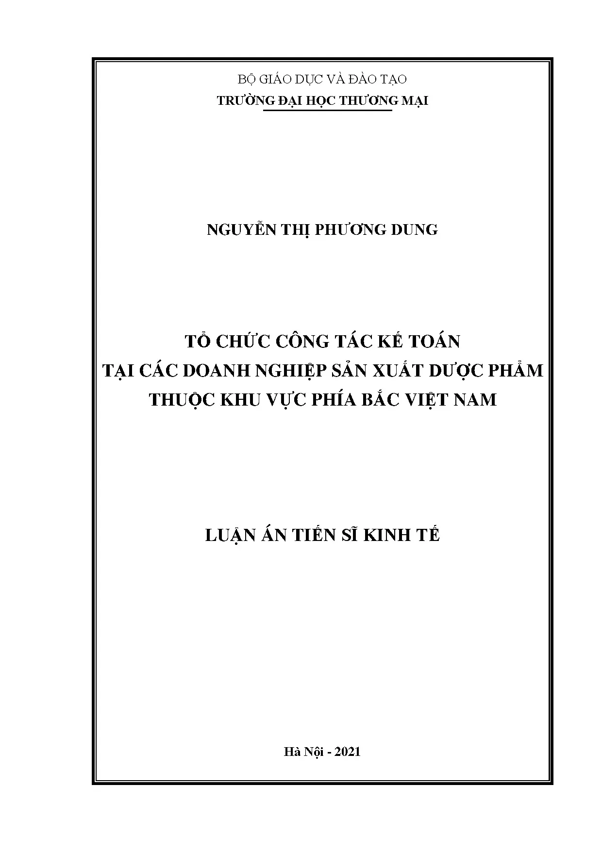 Tổ chức công tác kế toán doanh nghiệp dược phẩm phía Bắc