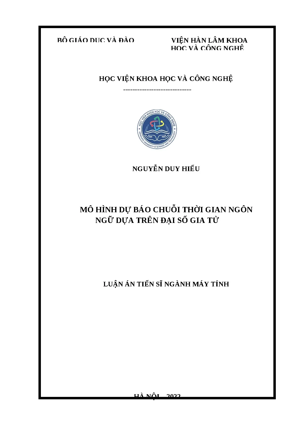 Luận án tiến sĩ mô hình dự báo chuỗi thời gian ngôn ngữ dựa