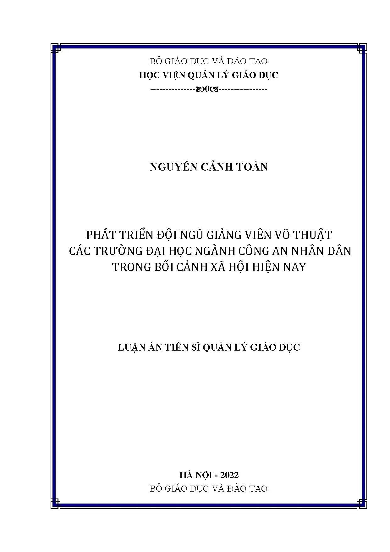 Phát triển đội ngũ giảng viên võ thuật đại học ngành công an