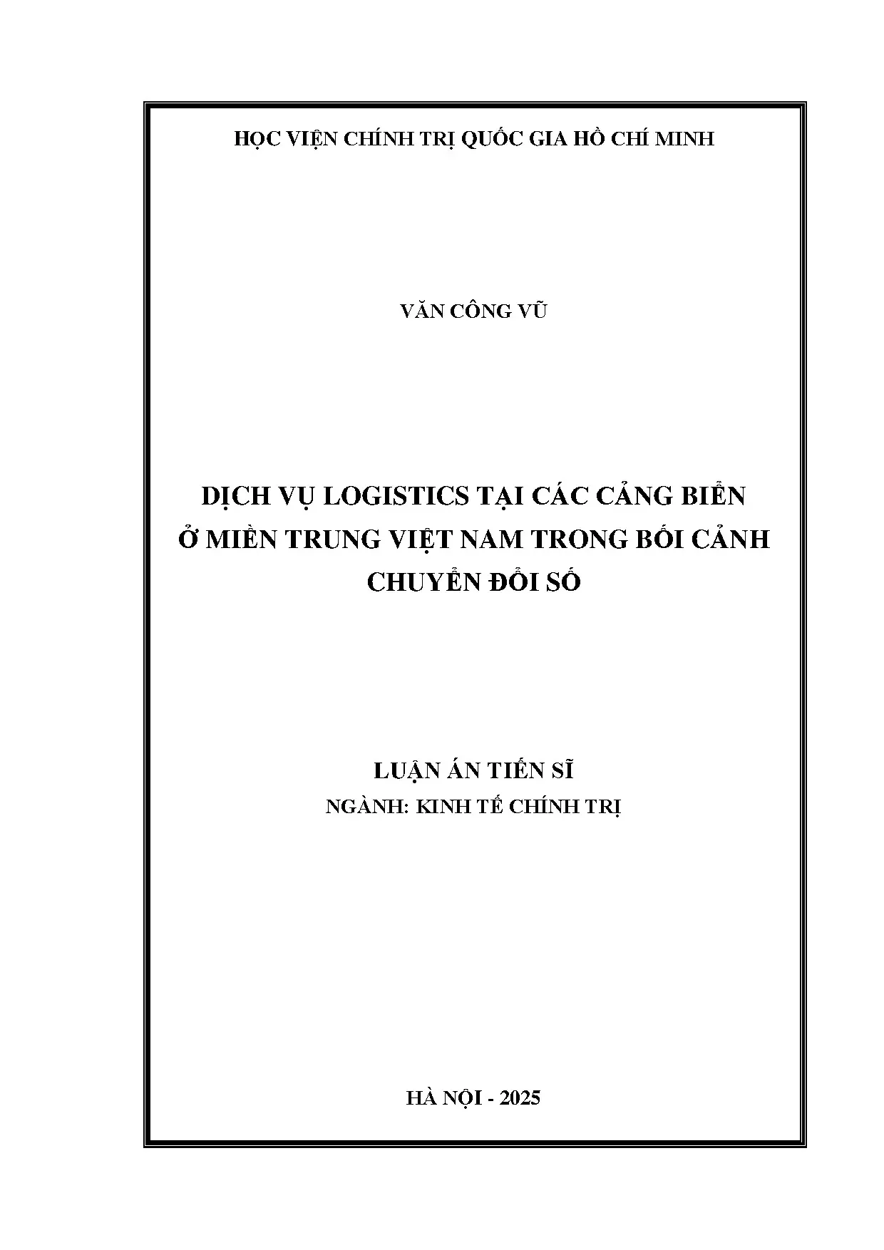 Nghiên cứu dịch vụ logistics tại các cảng biển ở miền Trung