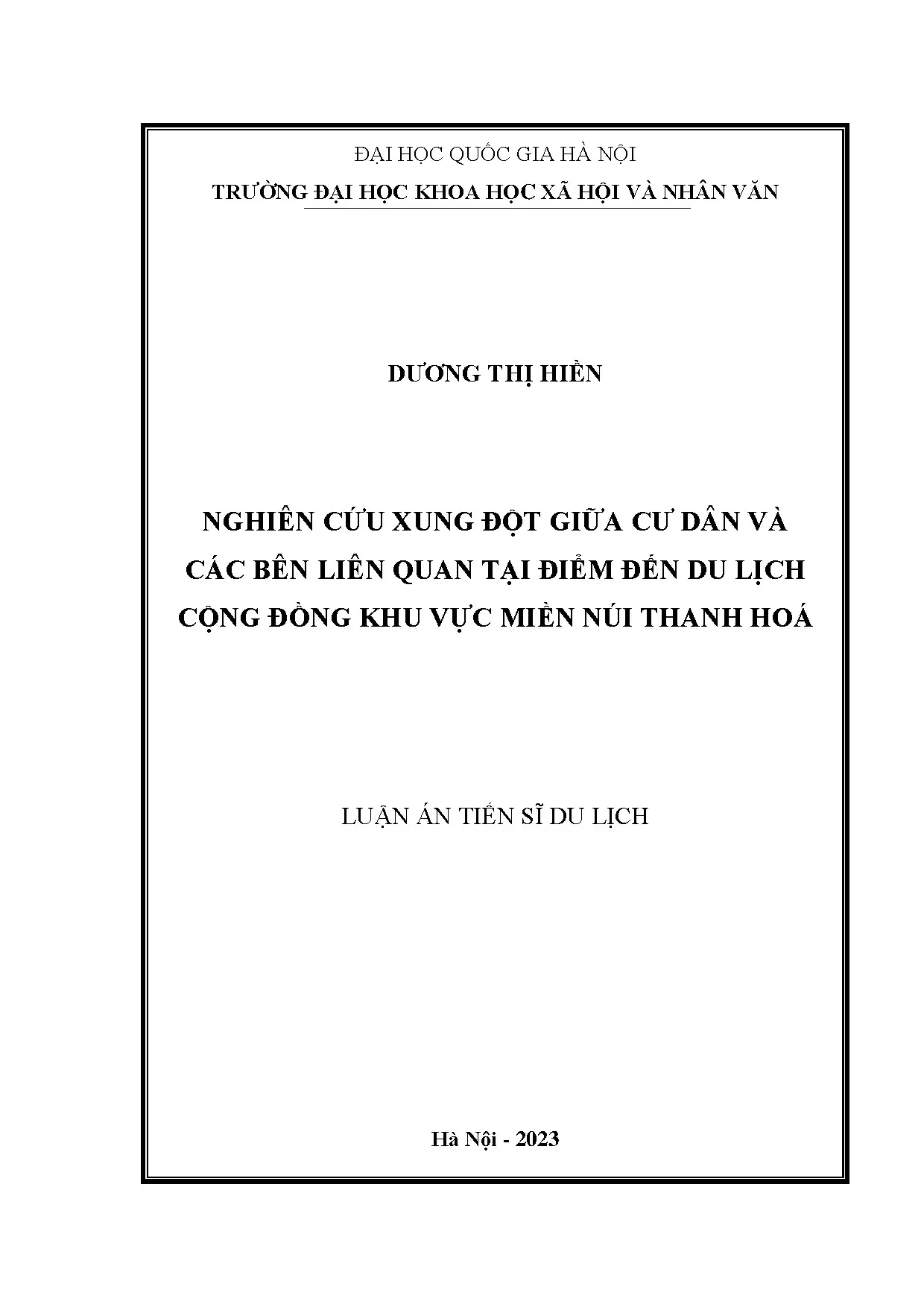 Xung đột cư dân & bên liên quan du lịch cộng đồng miền núi Thanh Hoá