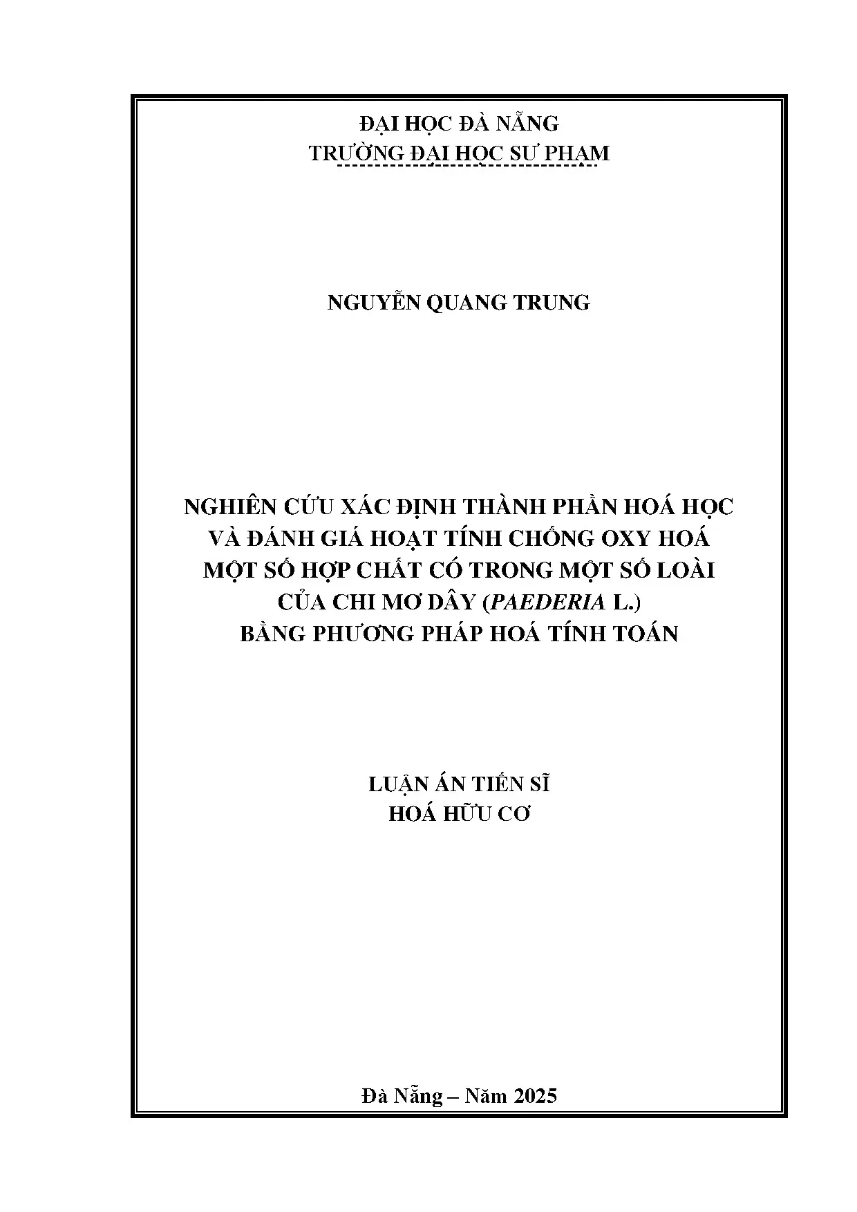 Thành phần hóa học & chống oxy hóa chi Mơ dây (Paederia L.)