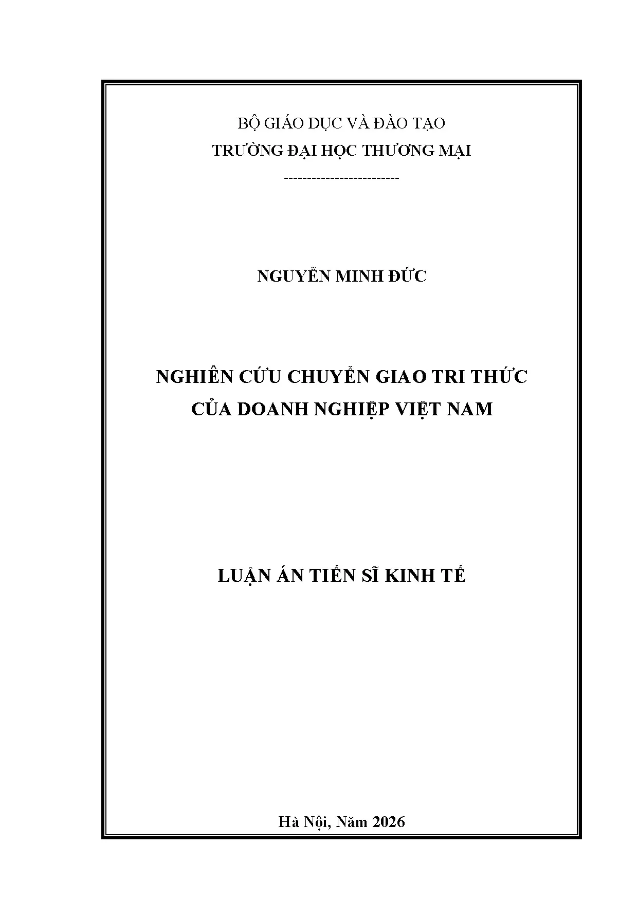 Nghiên cứu Chuyển giao Tri thức Doanh nghiệp Việt Nam