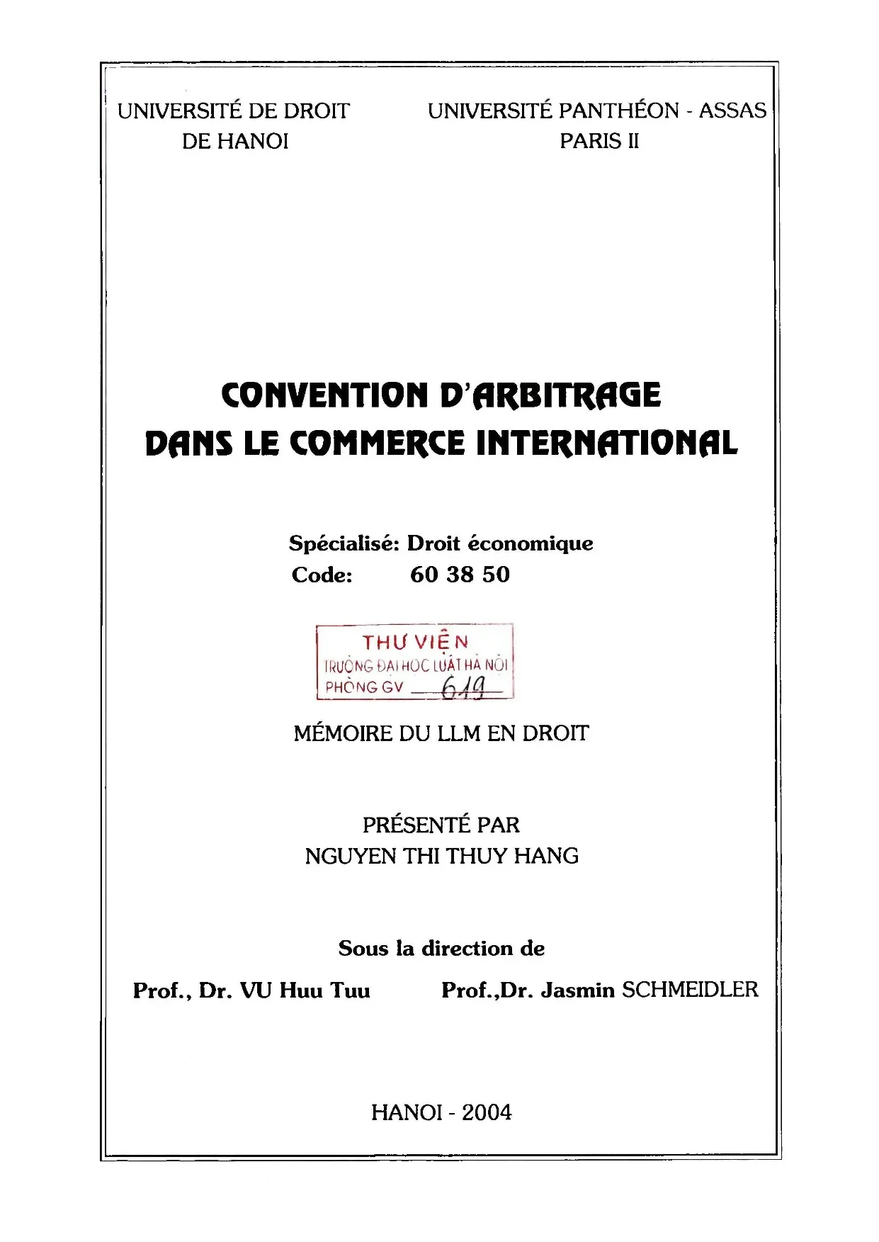Nghiên cứu convention d'arbitrage trong thương mại quốc tế