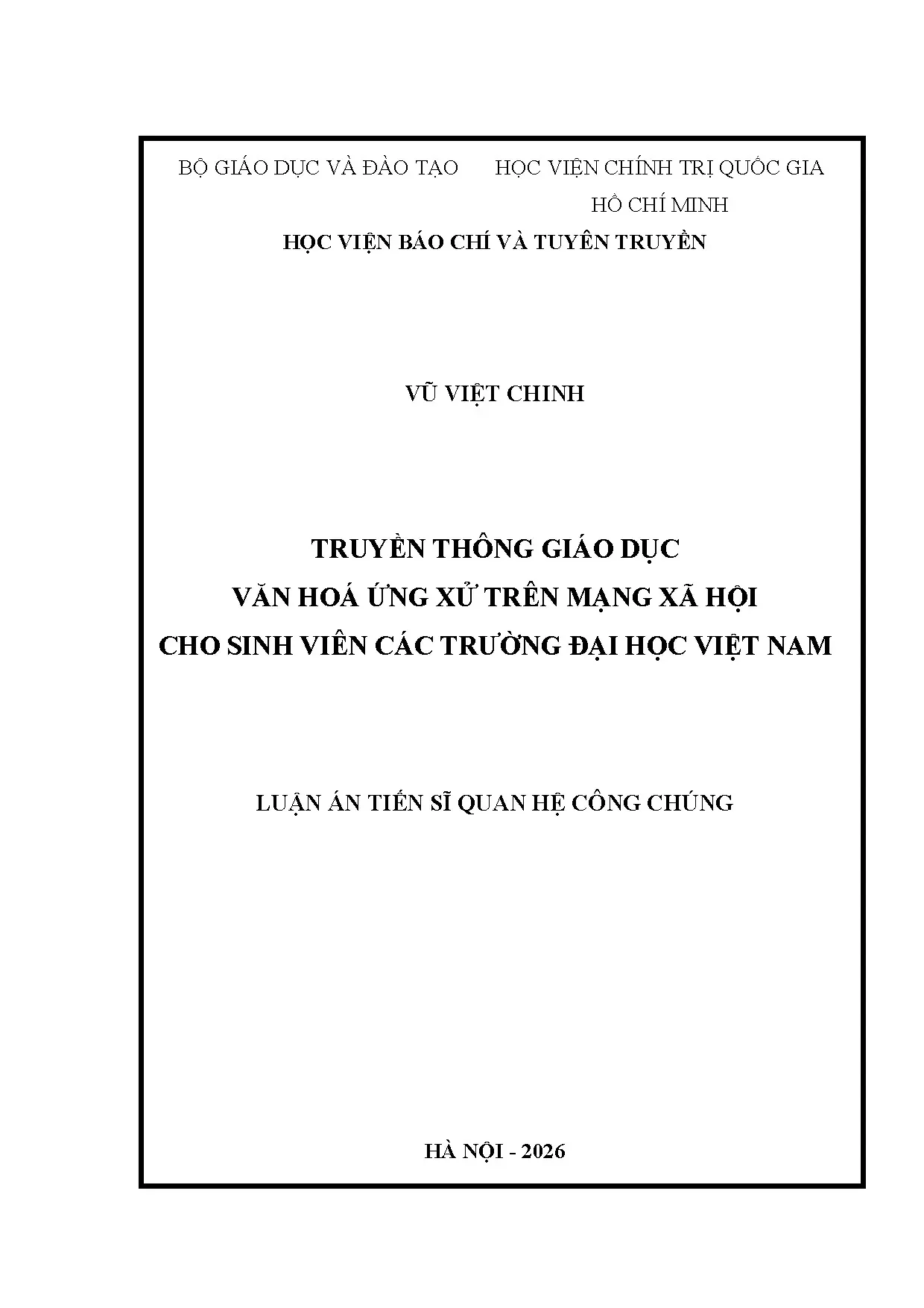 Truyền thông giáo dục văn hóa ứng xử trên mạng xã hội cho sinh viên