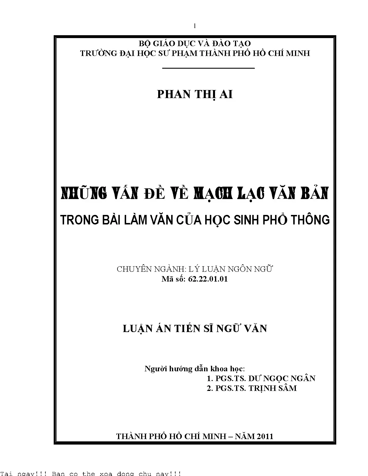 Những vấn đề về mạch lạc văn bản trong bài làm văn của học s