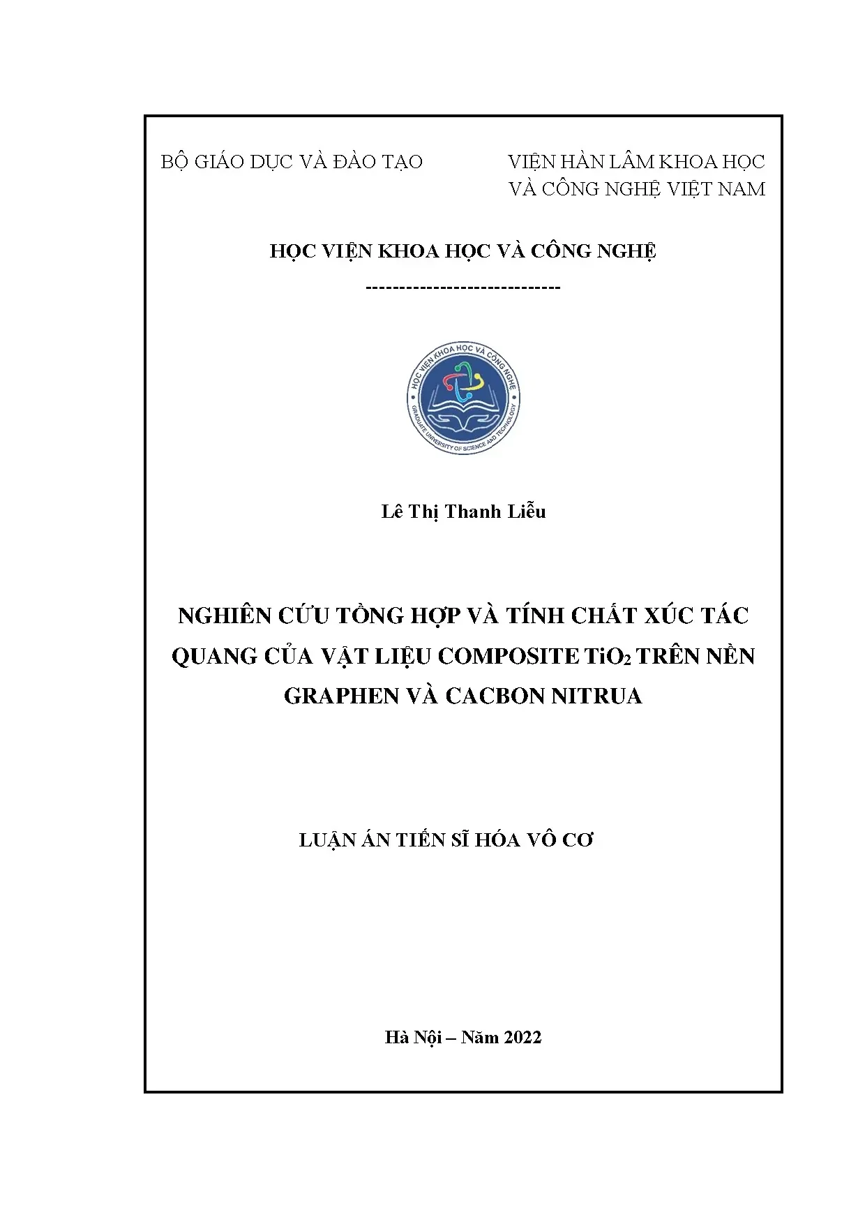 Luận án tiến sĩ nghiên cứu tổng hợp và tính chất xúc tác qua
