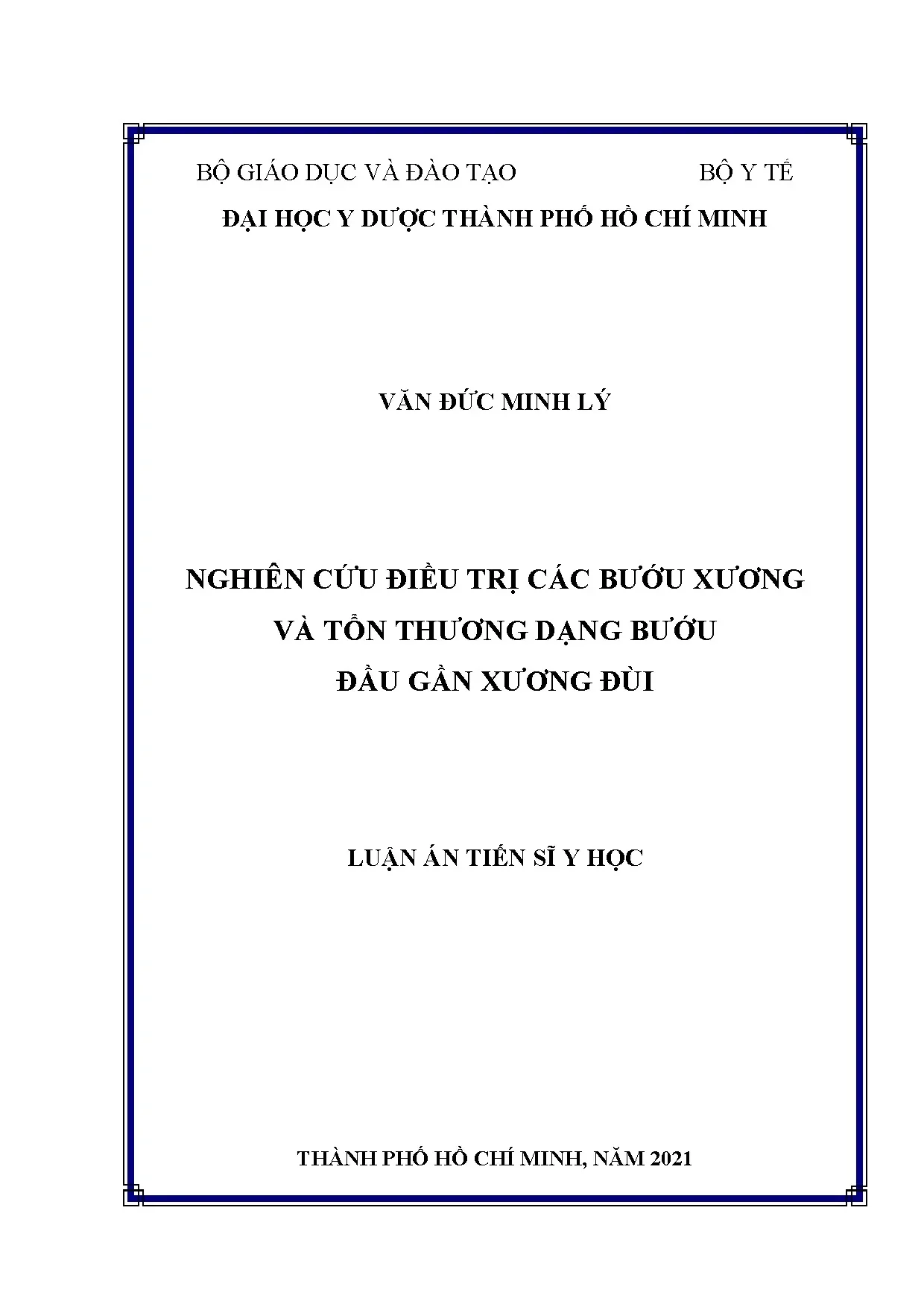 Điều trị bướu xương đầu gần xương đùi - Luận án tiến sĩ y học