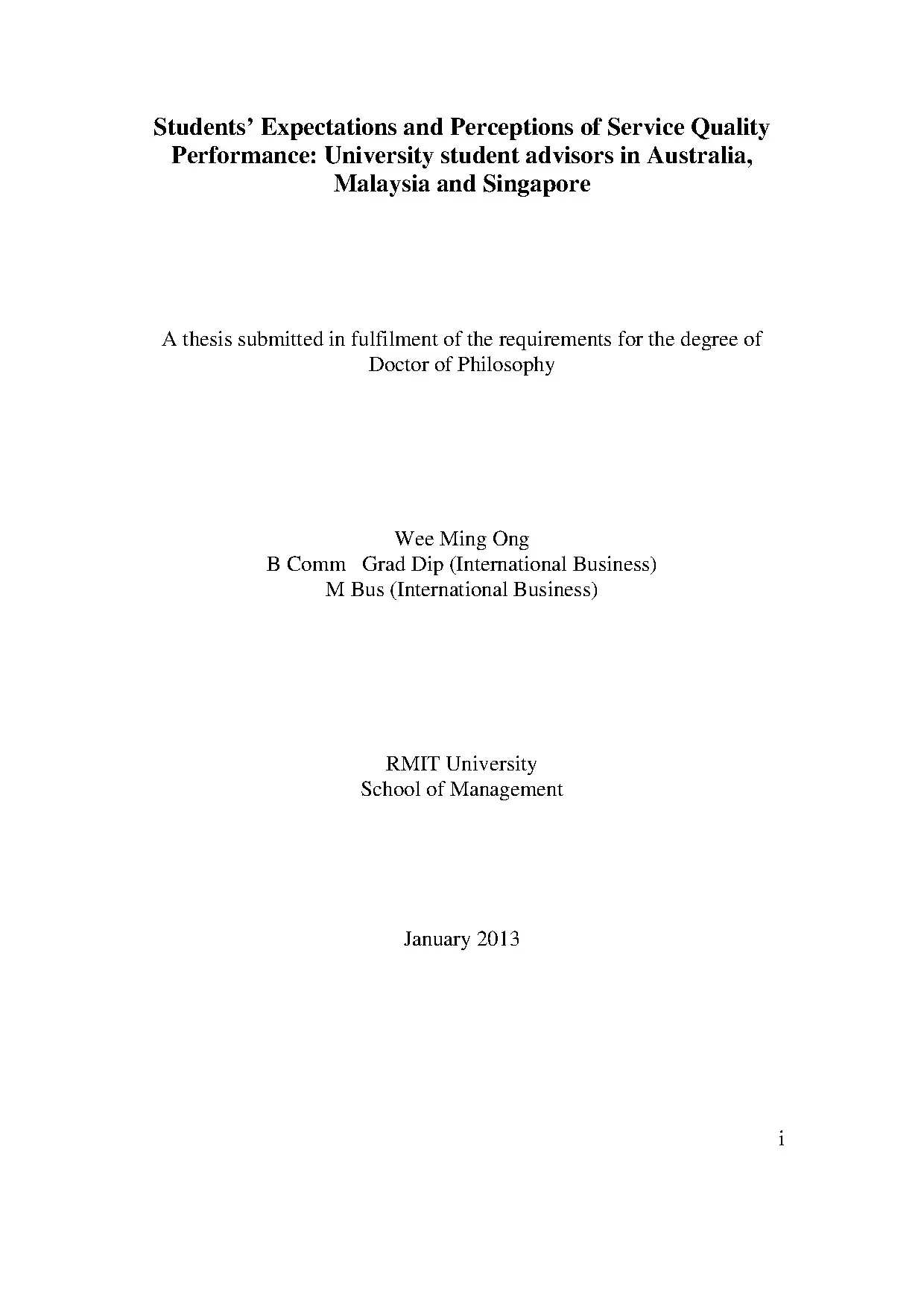 Doctoral thesis of philosophy students expectations and perc