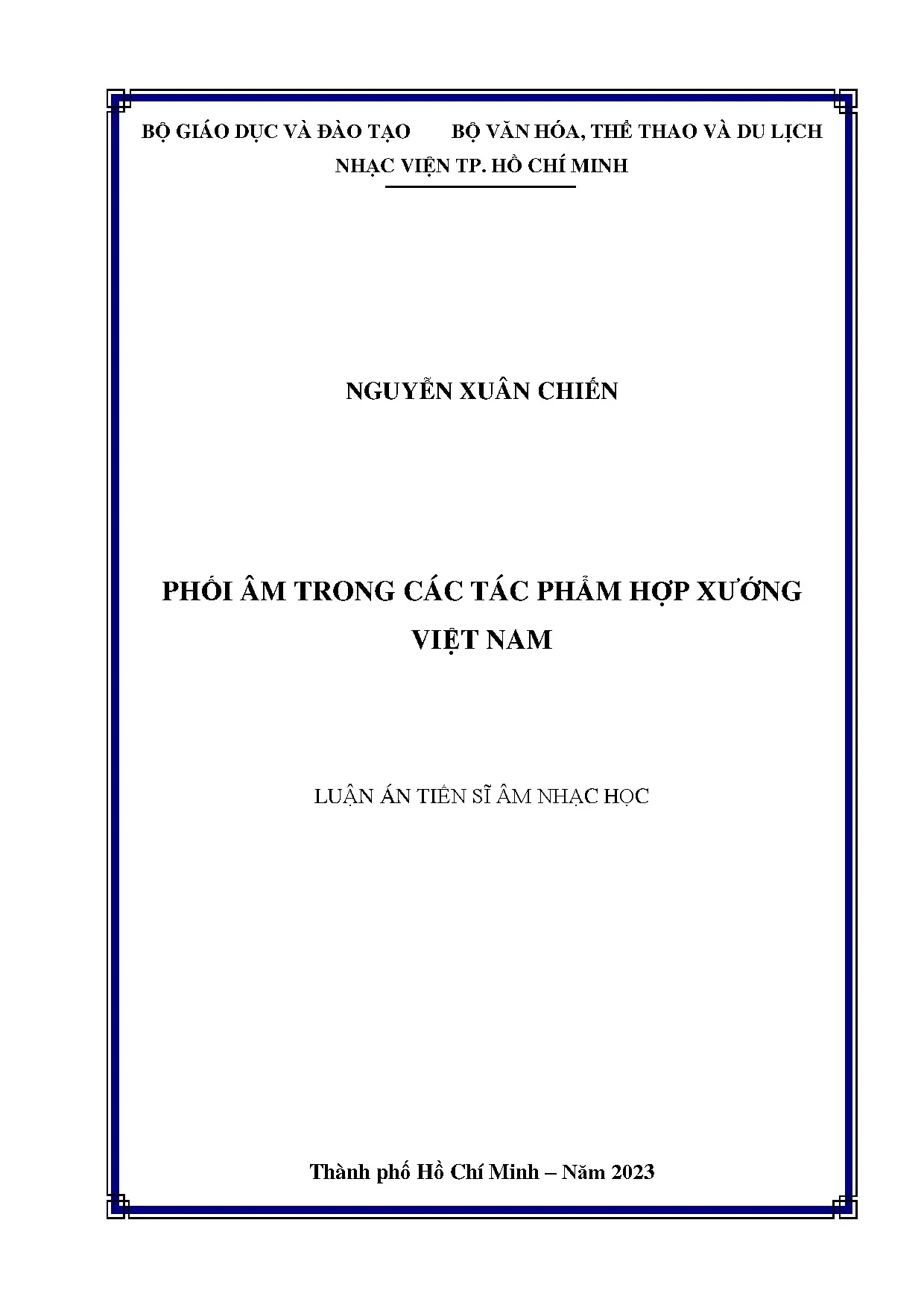 Phối âm trong các tác phẩm hợp xướng Việt Nam