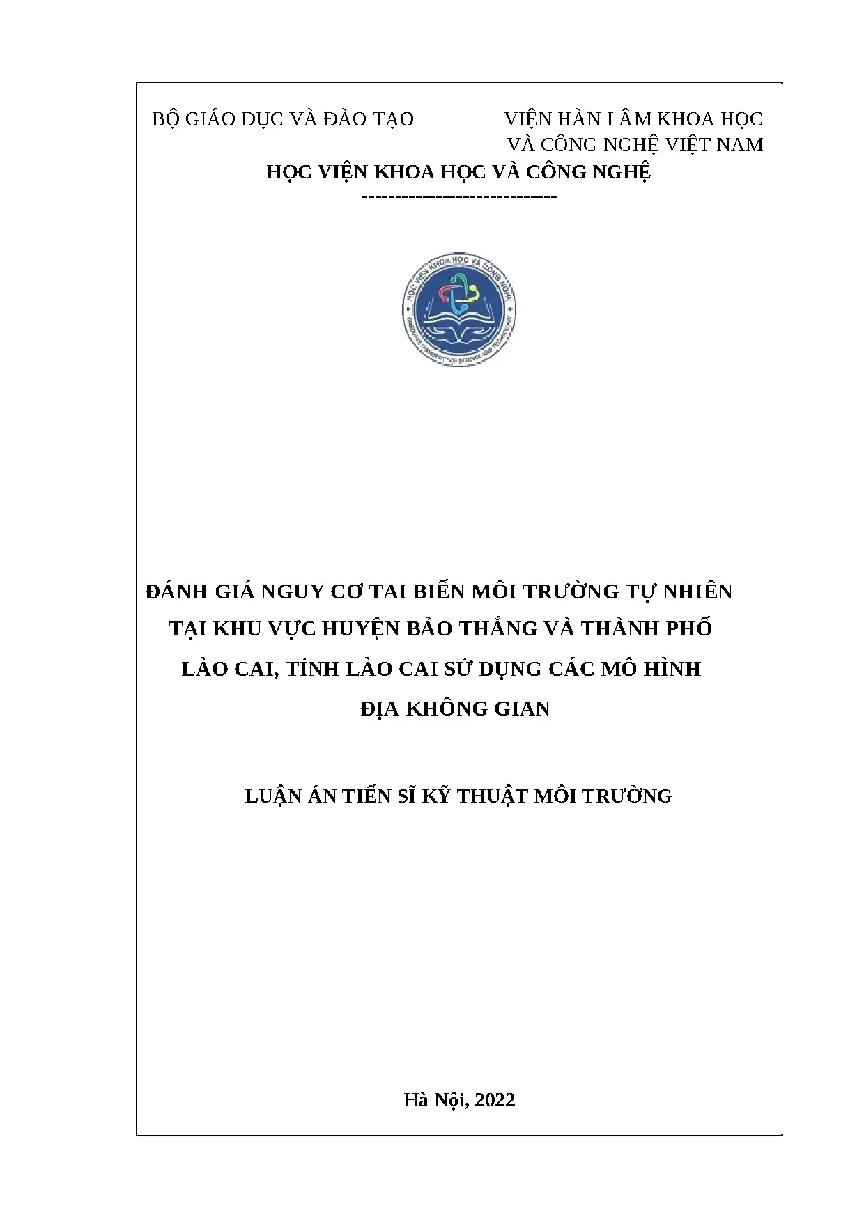 Đánh giá nguy cơ tai biến môi trường tự nhiên Lào Cai bằng GIS