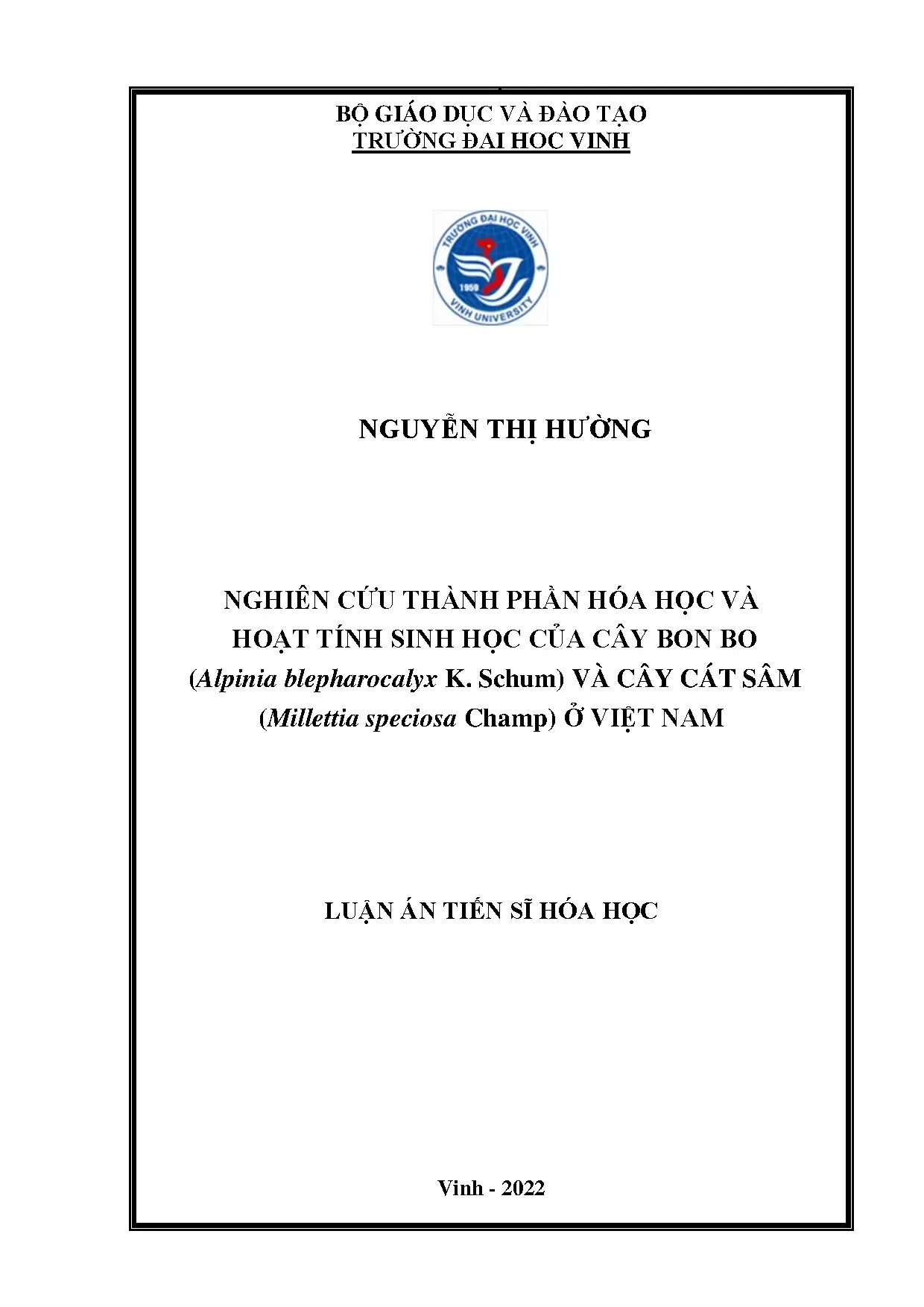 Nghiên cứu thành phần hóa học và hoạt tính sinh học cây Bon bo & Cát sâm