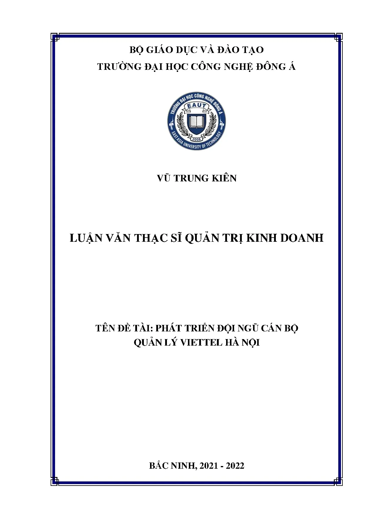Phát triển đội ngũ cán bộ quản lý viettel hà nội 2