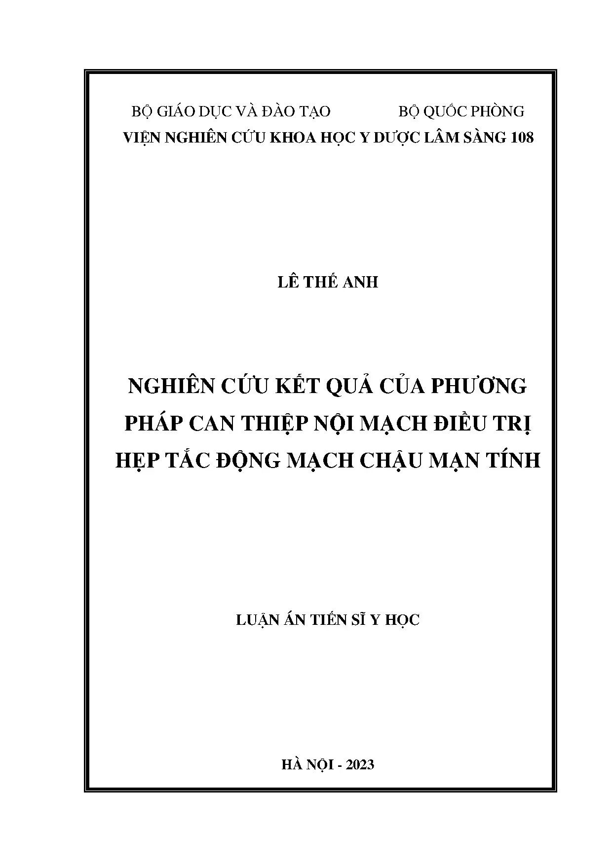 Nghiên cứu kết quả của phương pháp can thiệp nội mạch điều t