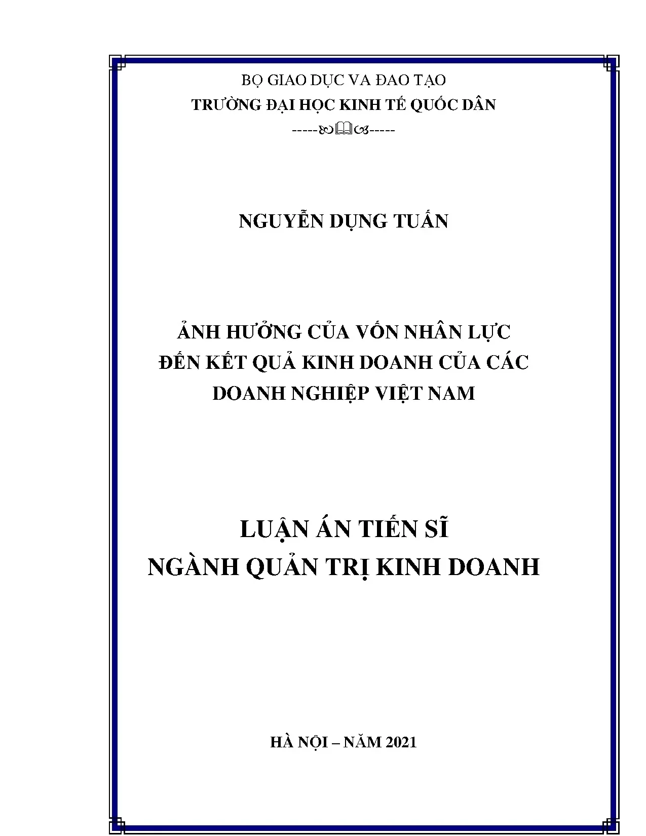 Vốn nhân lực và kết quả kinh doanh doanh nghiệp Việt Nam