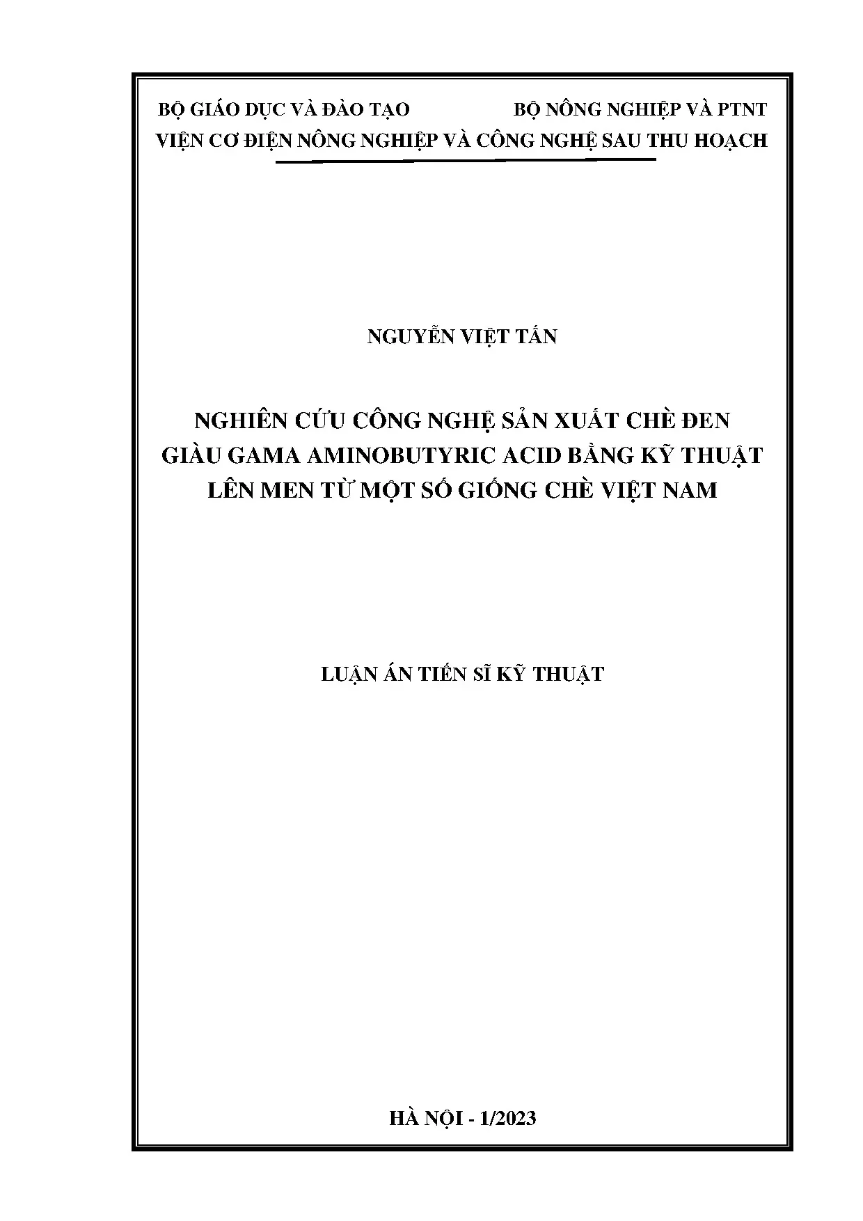 Nghiên cứu công nghệ sản xuất chè đen giàu gamma aminob