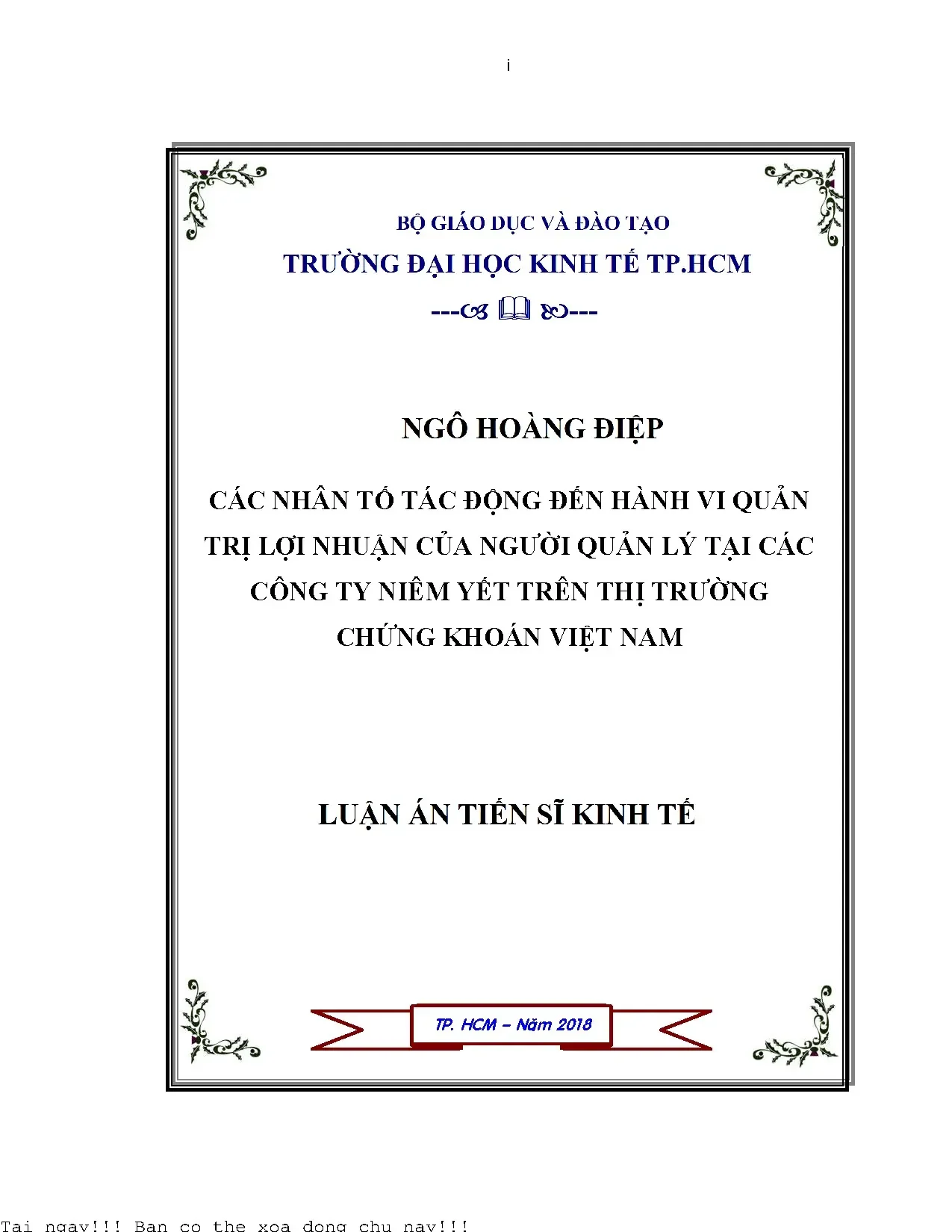Các nhân tố tác động đến hành vi quản trị lợi