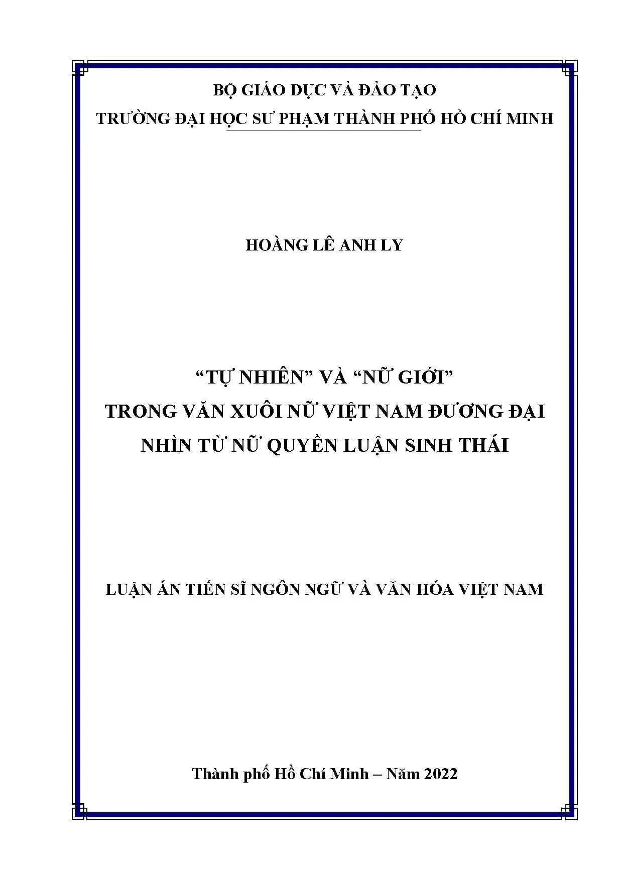Nữ quyền sinh thái & văn xuôi nữ Việt Nam đương đại