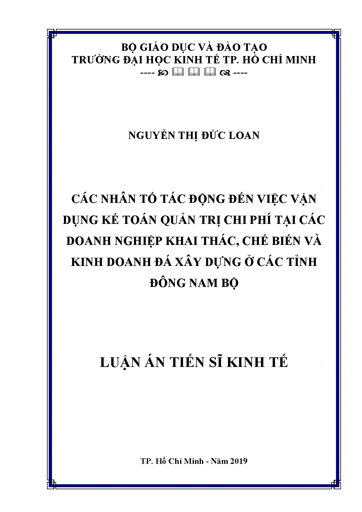 Nhân tố ảnh hưởng vận dụng KTQTCP đá xây dựng Đông Nam Bộ