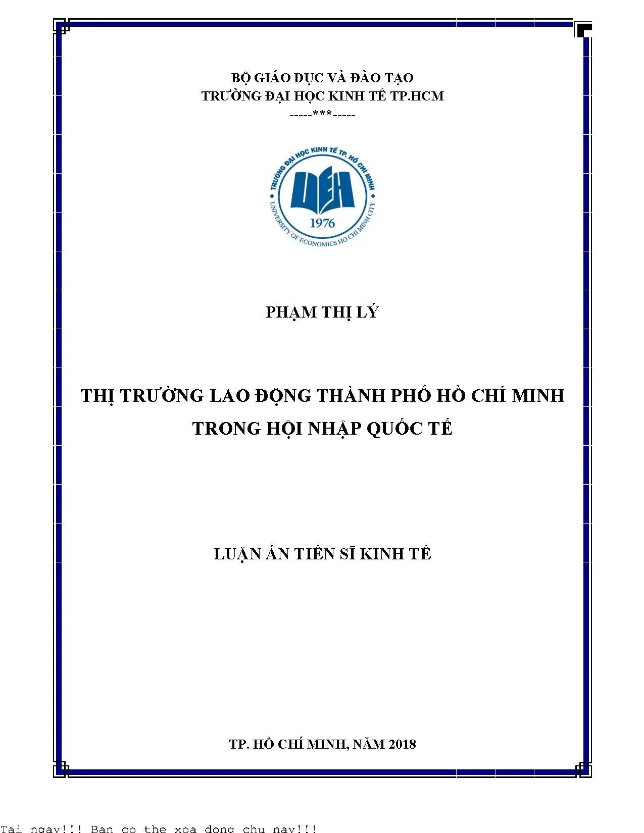 Thị trường lao động thành phố hồ chí minh trong