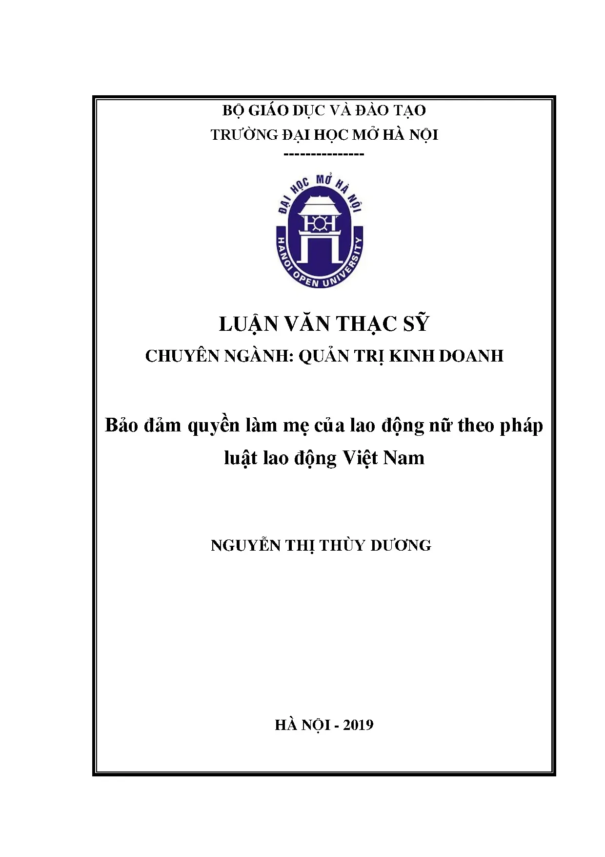 Bảo đảm quyền làm mẹ của lao động nữ theo pháp luật việt nam