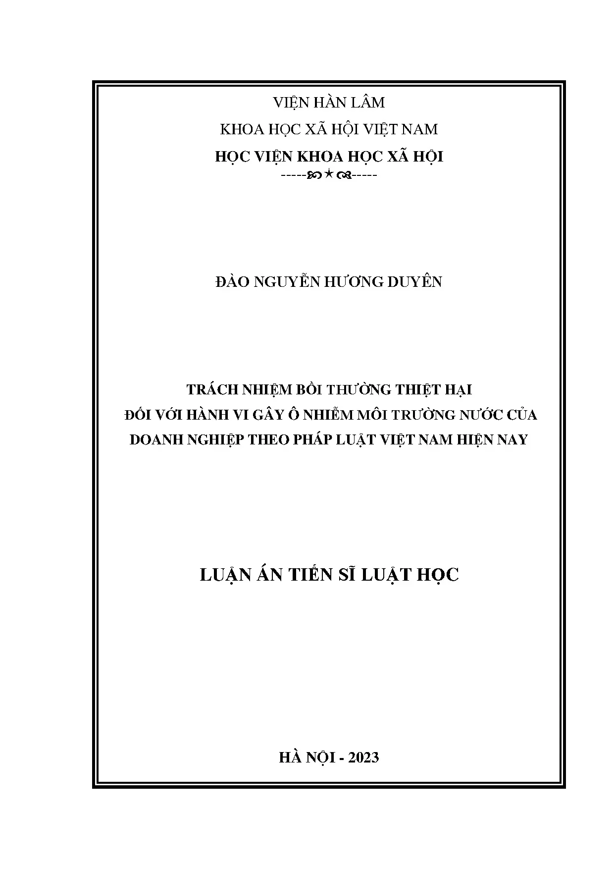 Trách nhiệm bồi thường thiệt hại đối với hành vi gây ô nhiễm