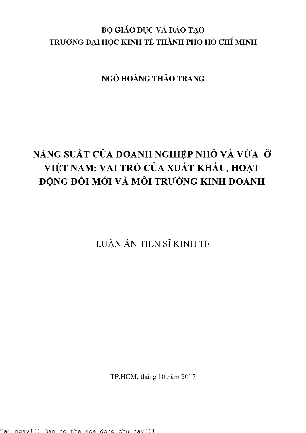 Năng suất của doanh nghiệp nhỏ và vừa ở việt nam vai trò củ