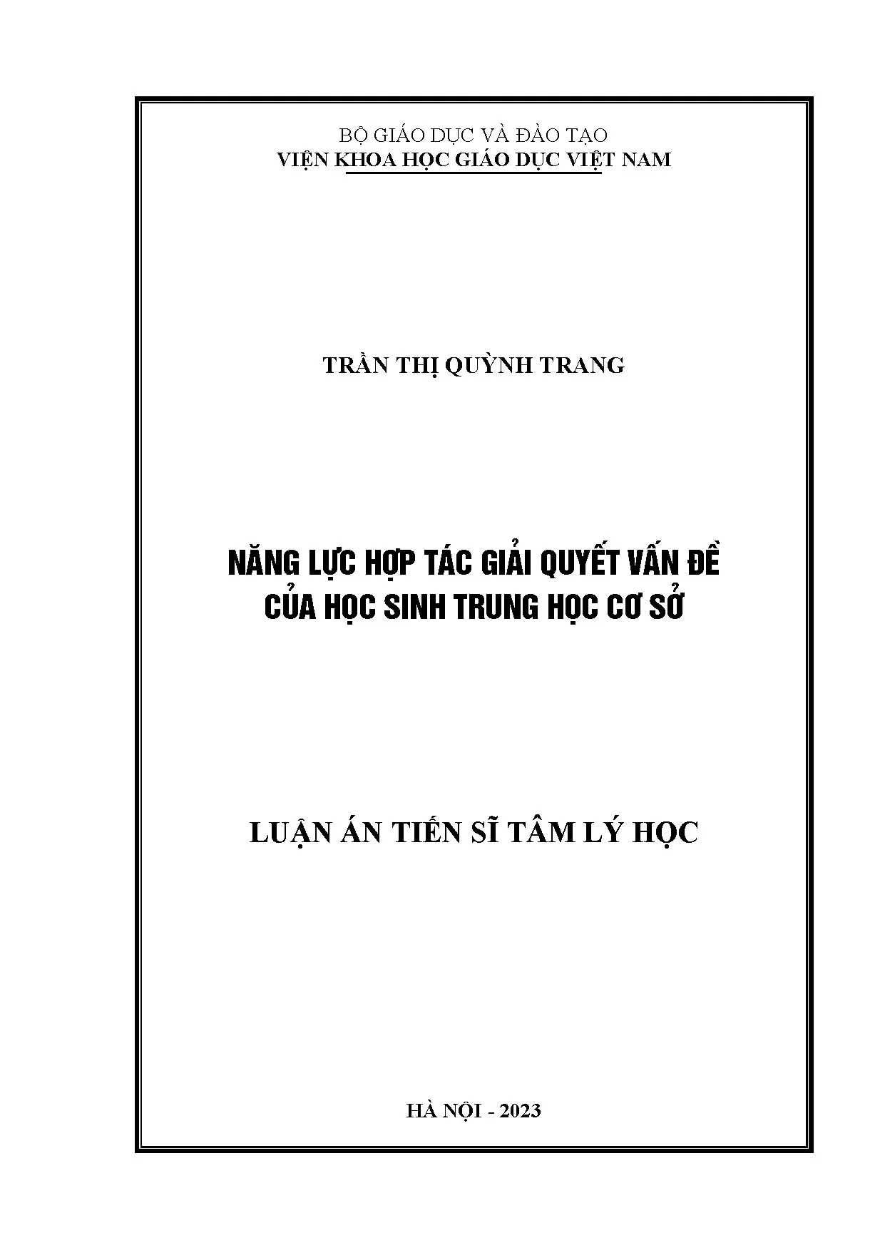 Luận án tiến sĩ năng lực hợp tác giải quyết vấn đề của học s
